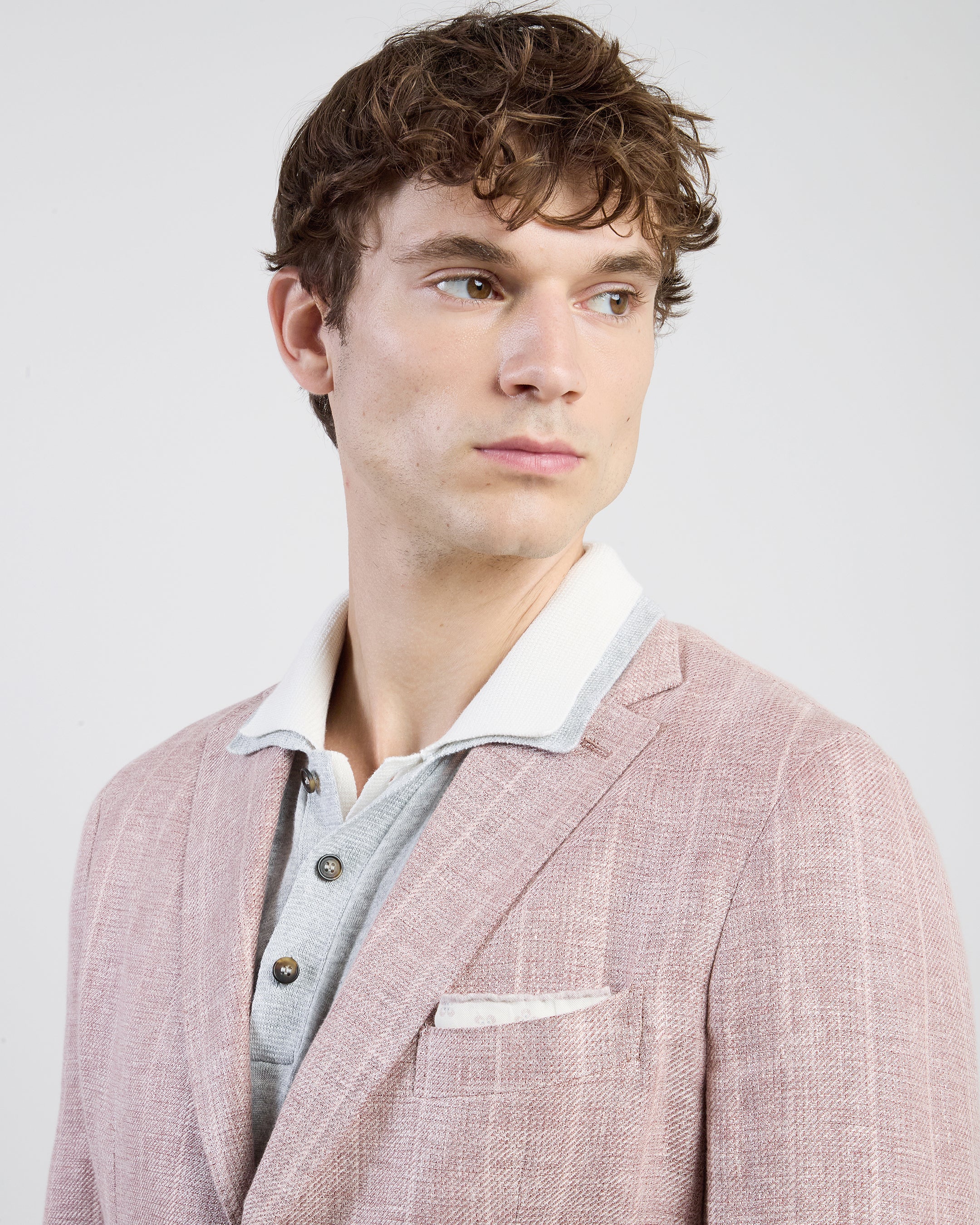 Abito Monopetto Slim Fit in Lino Cashmere e Seta - Image 4