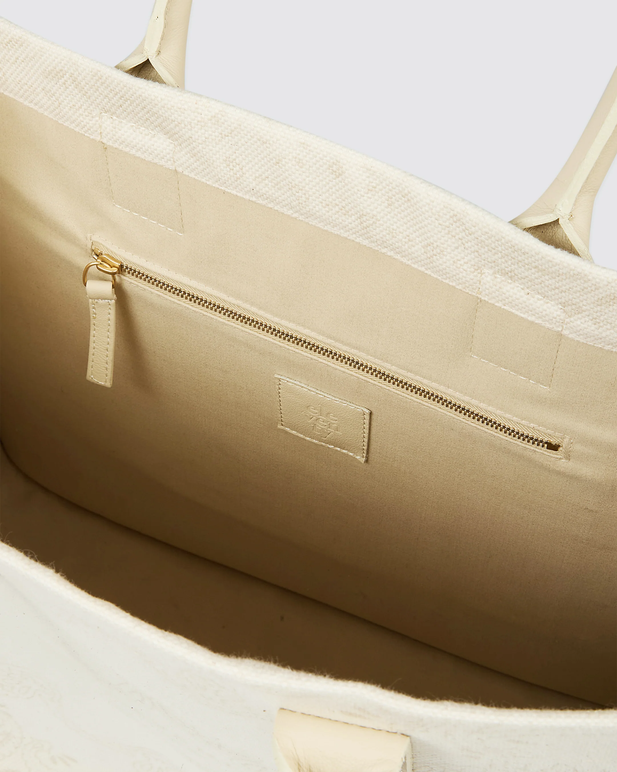 Borsa Tote in Cotone Canvas e Pelle con Stampa Paisley - Image 3