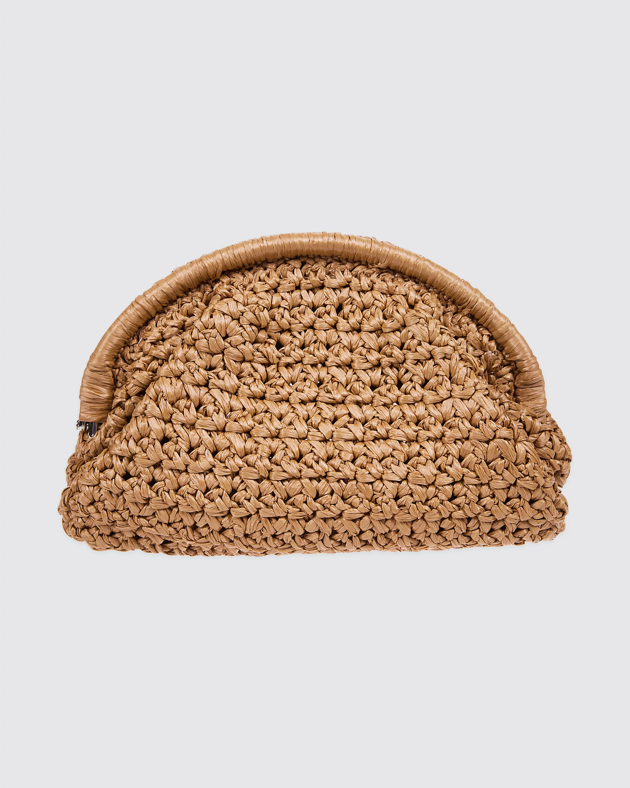 Borsa Clutch in Rafia Naturale Lavorata a Mano - Image 3