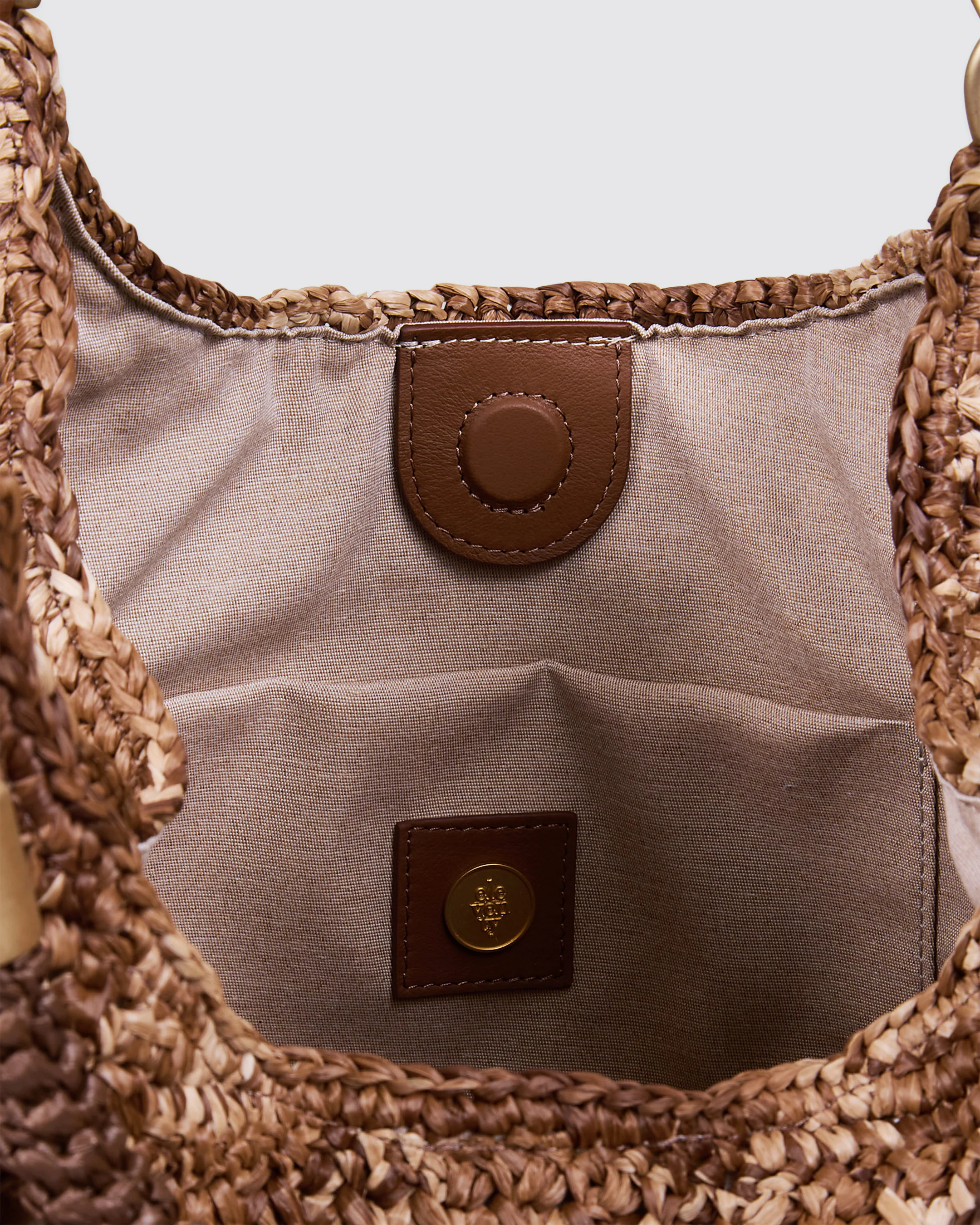 Borsa Grande in Rafia Intrecciata a Mano con Nappa - Image 3