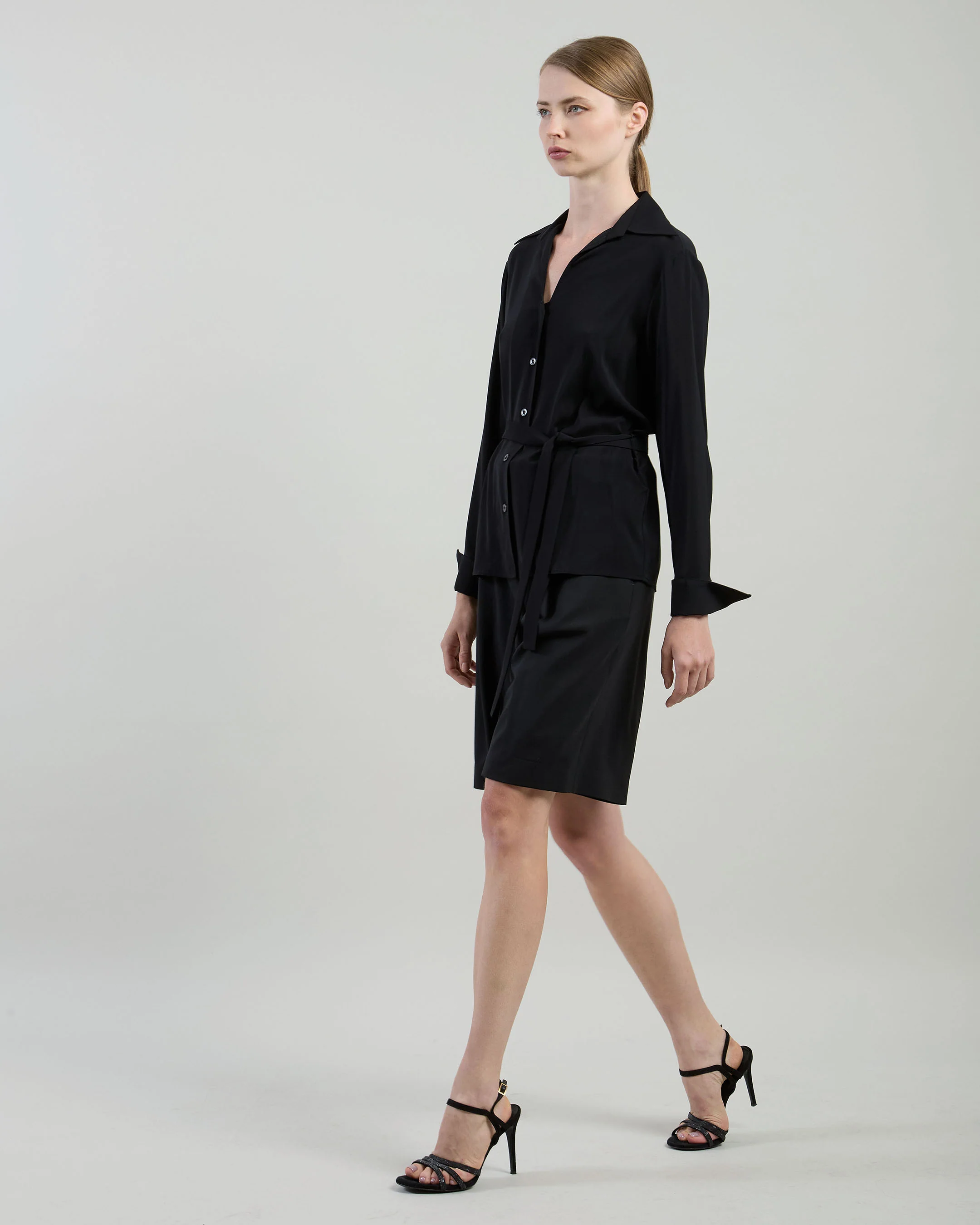 CAMICIA CON FUSCIACCA VISCOSA STRETCH UNITA - Image 6