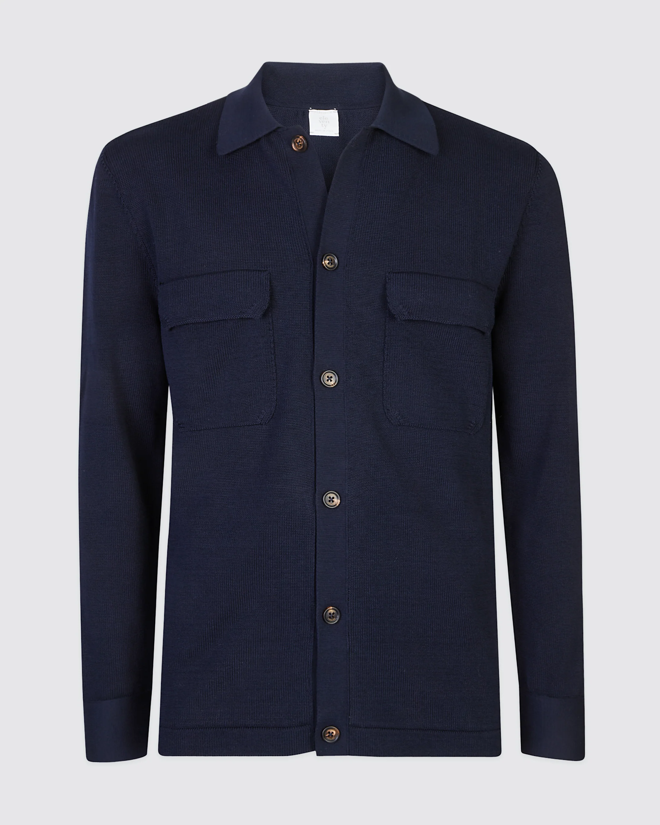 Camicia in Maglia di Cotone Uomo con Tasche Applicate - Image 4