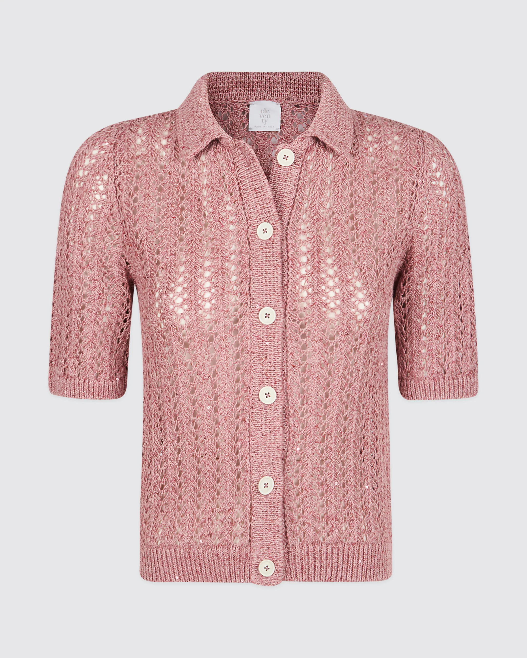 Camicia in Maglia Cotone e Lino con Paillettes - Image 5