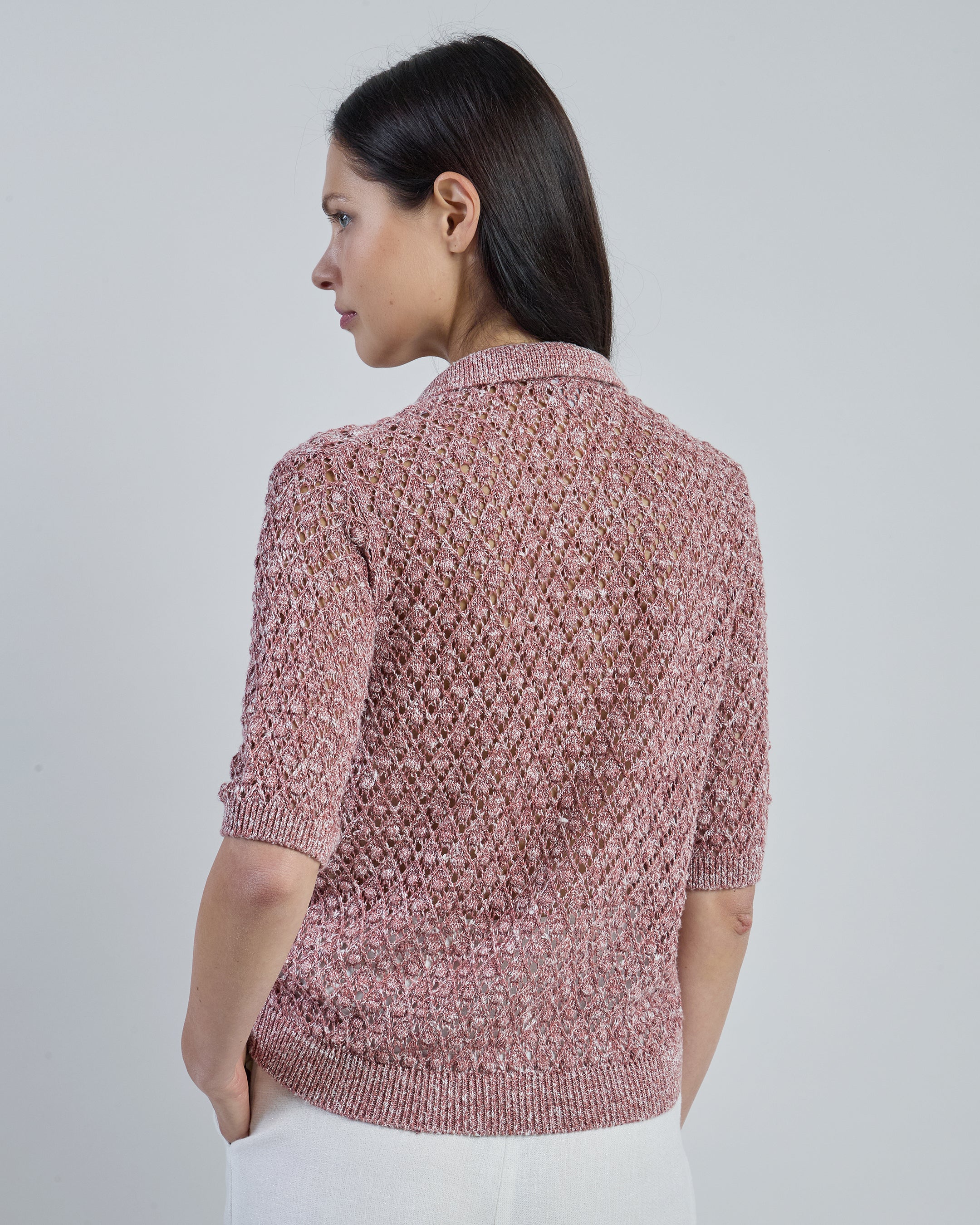 Camicia in Maglia in Lino Cotone e Seta da Donna - Image 2