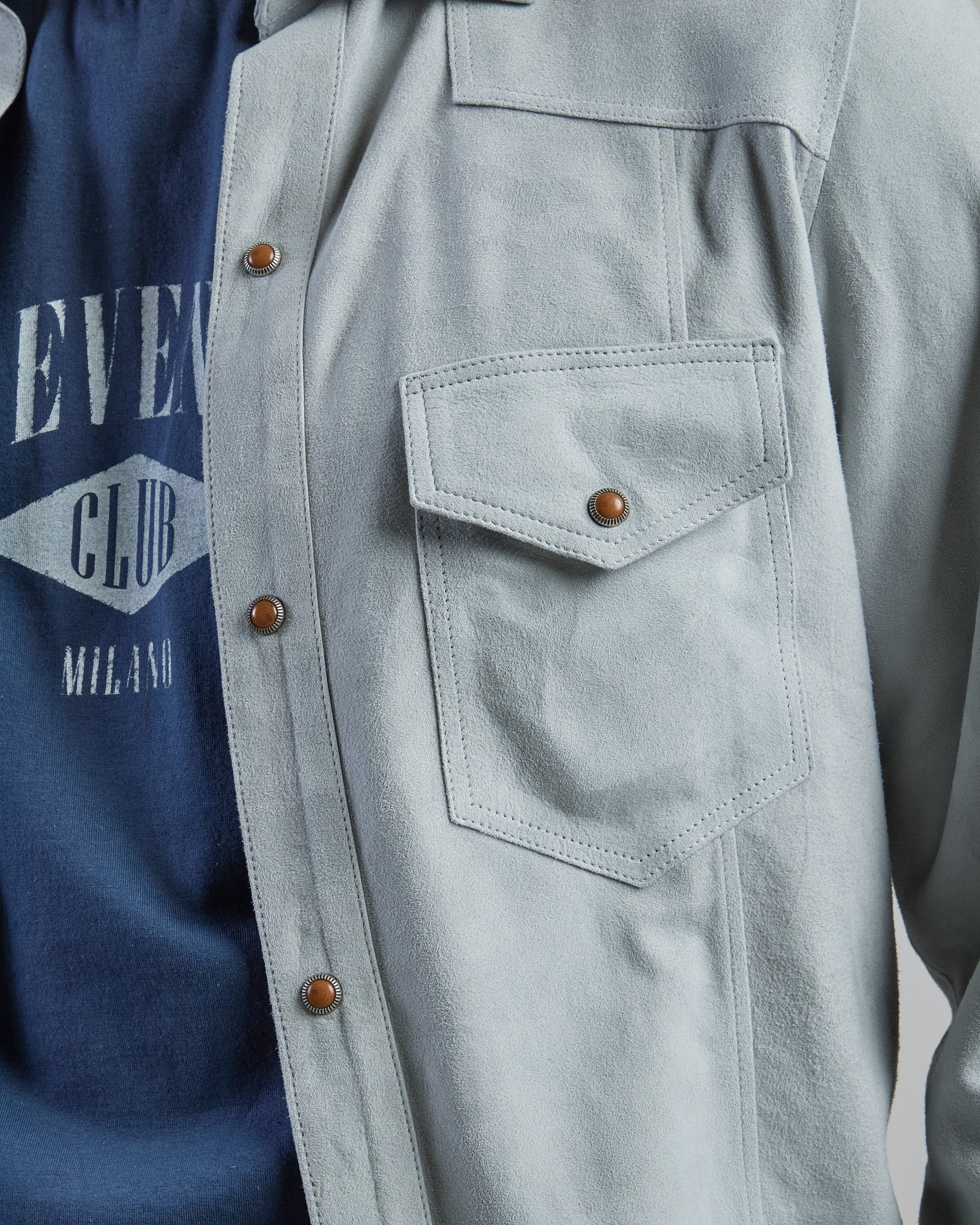 Camicia Texas in Suede Nappizzato e Pelle Scamosciata - Image 3