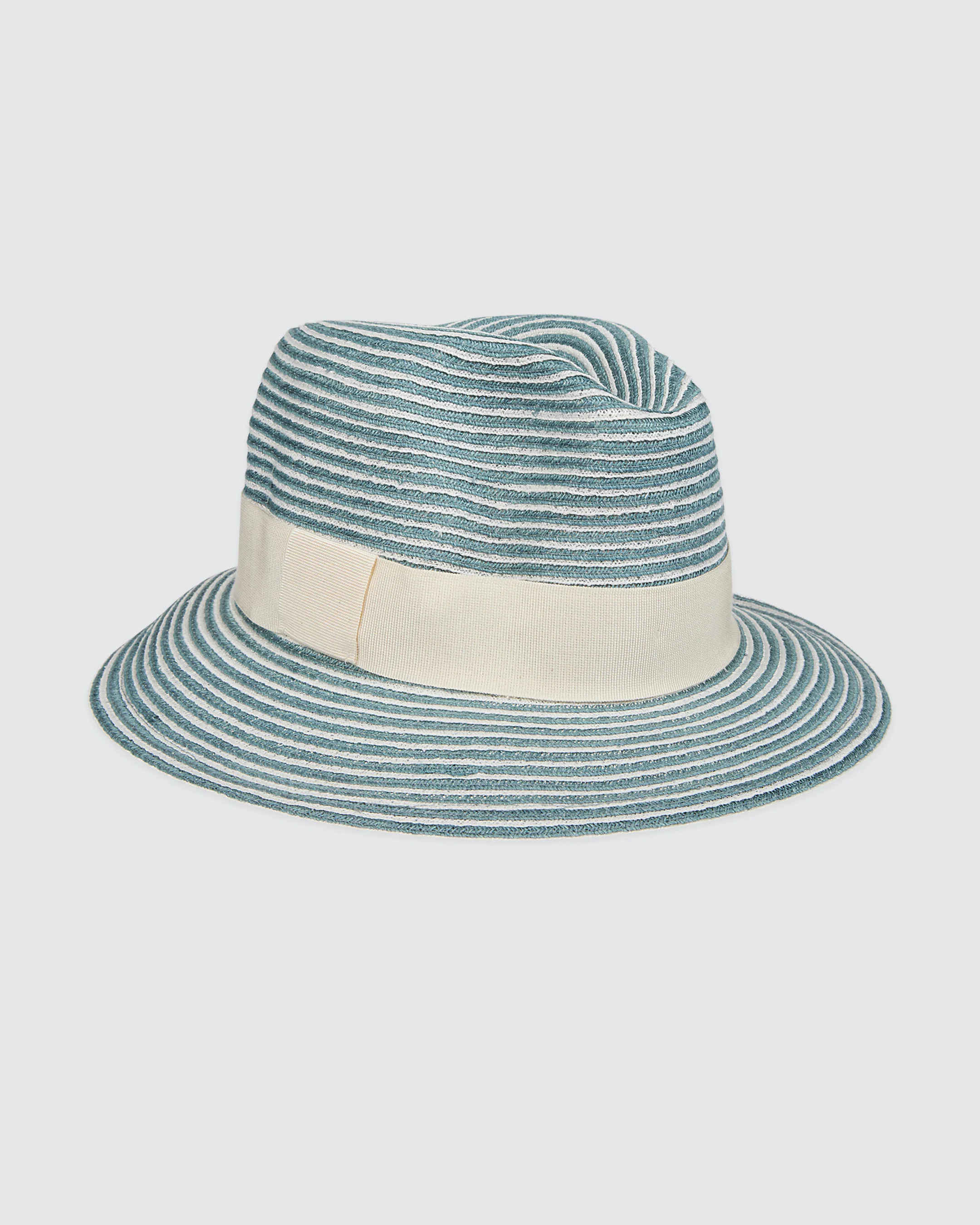 Cappello in Canapa Bicolore con Fascia in Gros Grain - Image 3