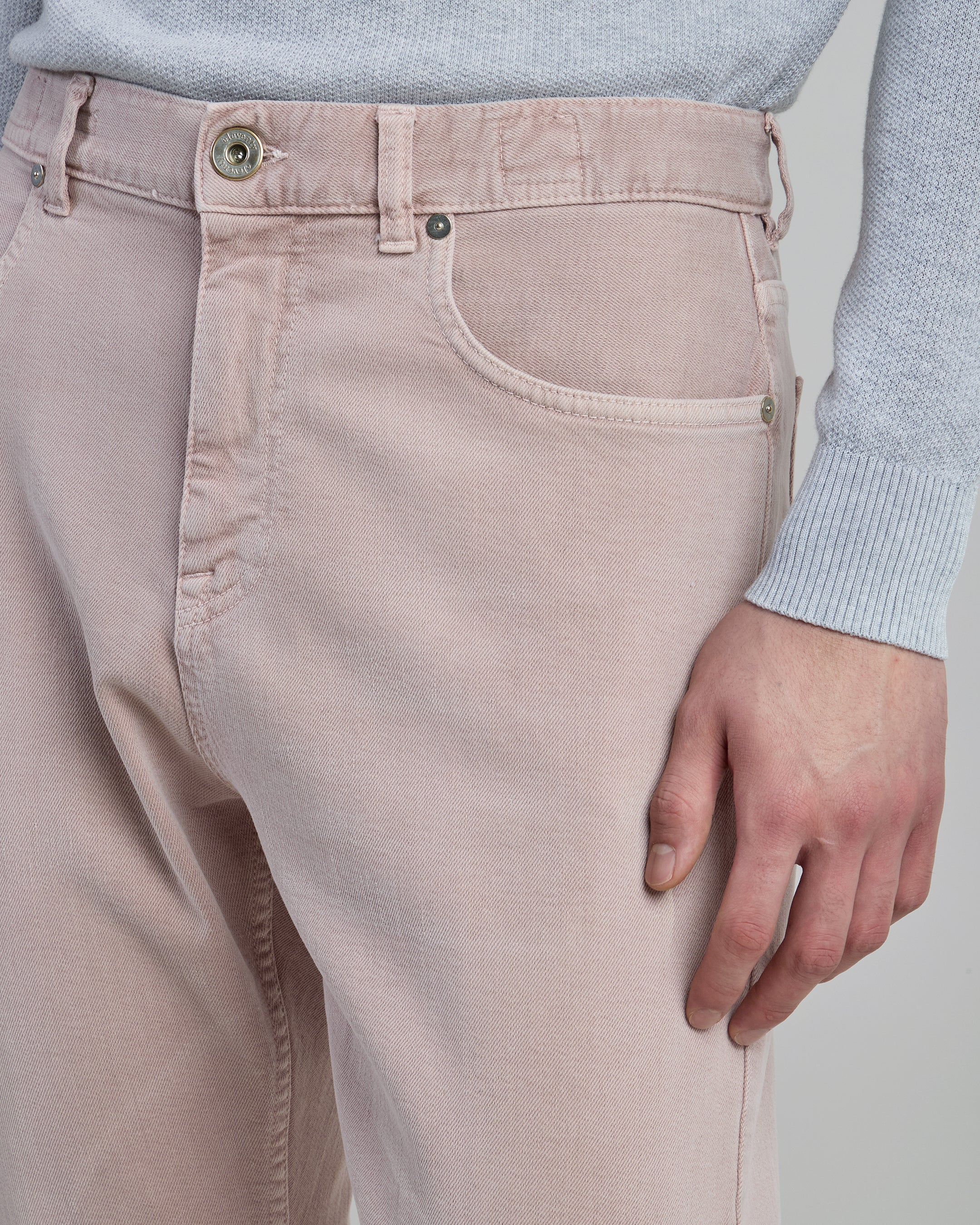 Pantalone 5 Tasche Uomo in Denim di Cotone Regular Fit - Image 3
