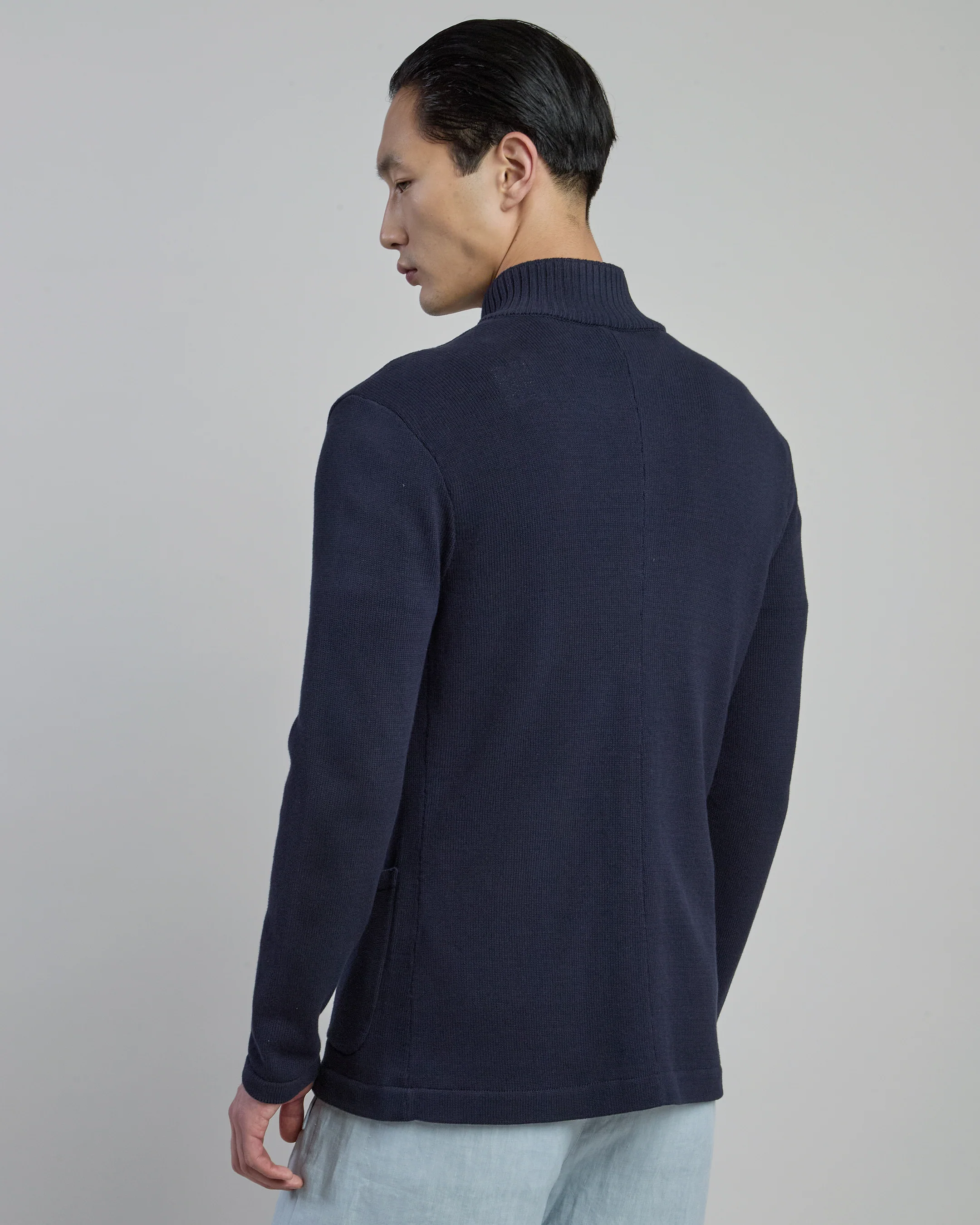 Giacca-Maglia in Cotone con Collo in Piedi da Uomo - Image 2