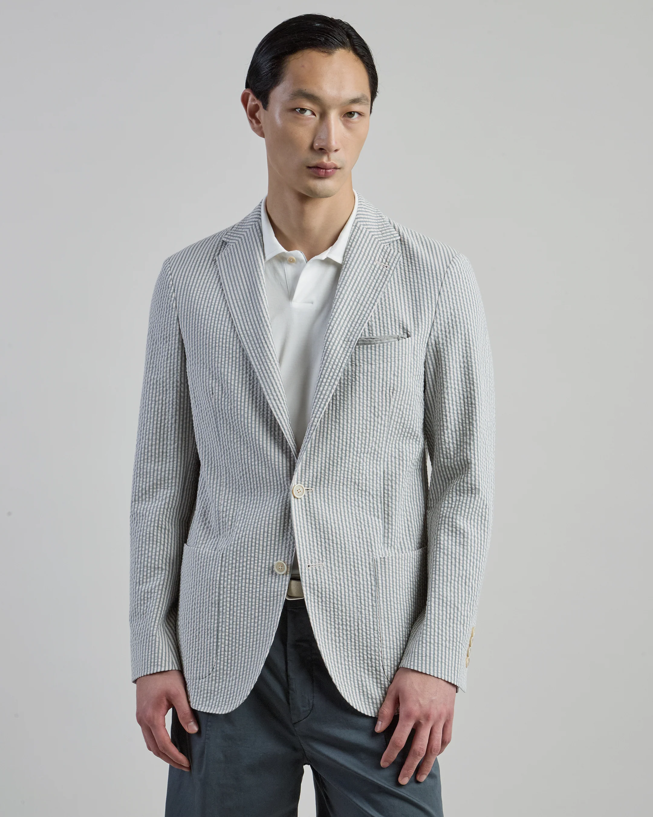 Giacca Monopetto in Cotone Slim Fit da Uomo