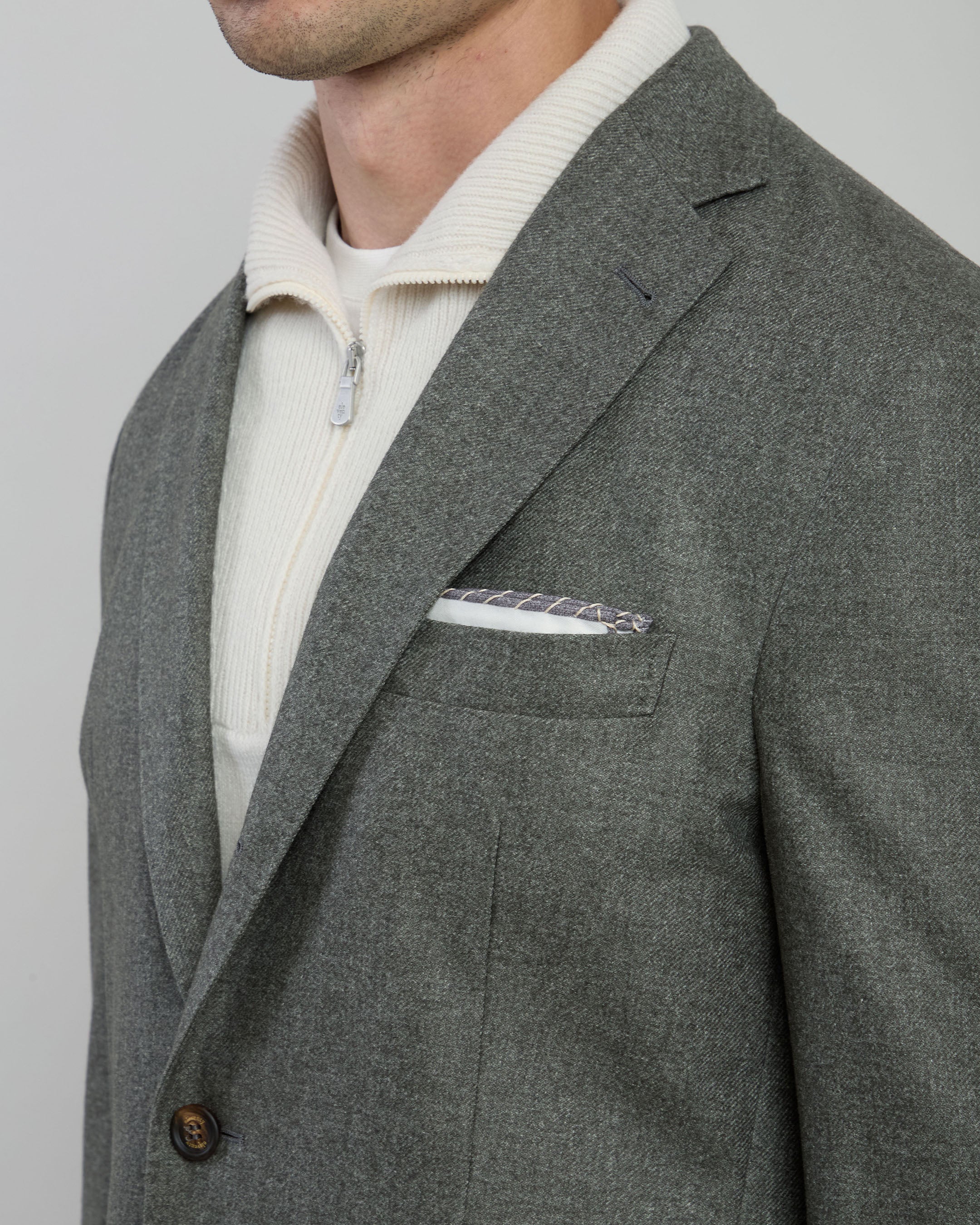 GIACCA MONOPETTO LANA COTONE CASHMERE - Image 3