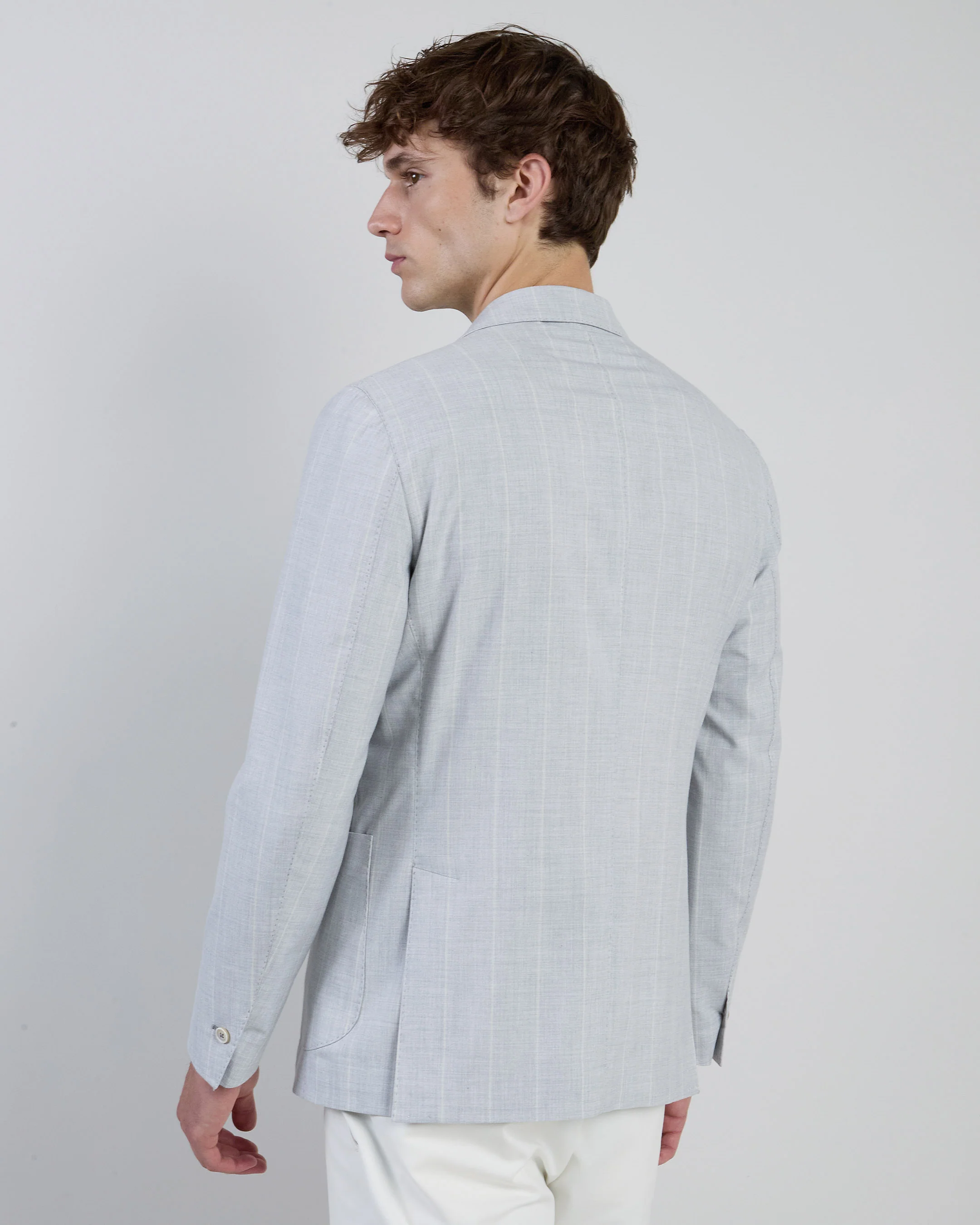 Giacca Monopetto in Lana Cotone e Seta Slim Fit - Image 2