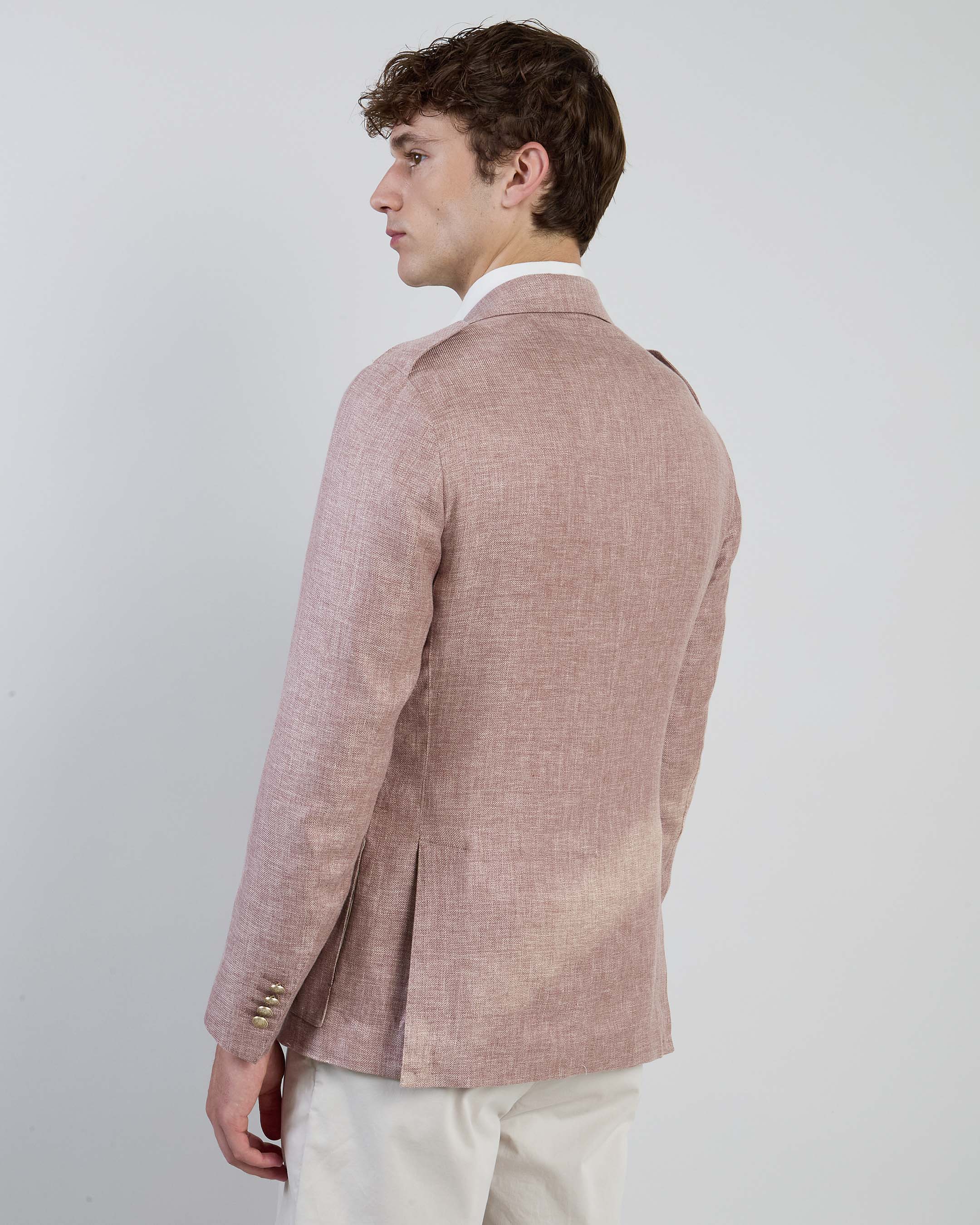 Giacca Monopetto in Lino Cashmere e Seta da Uomo - Image 2