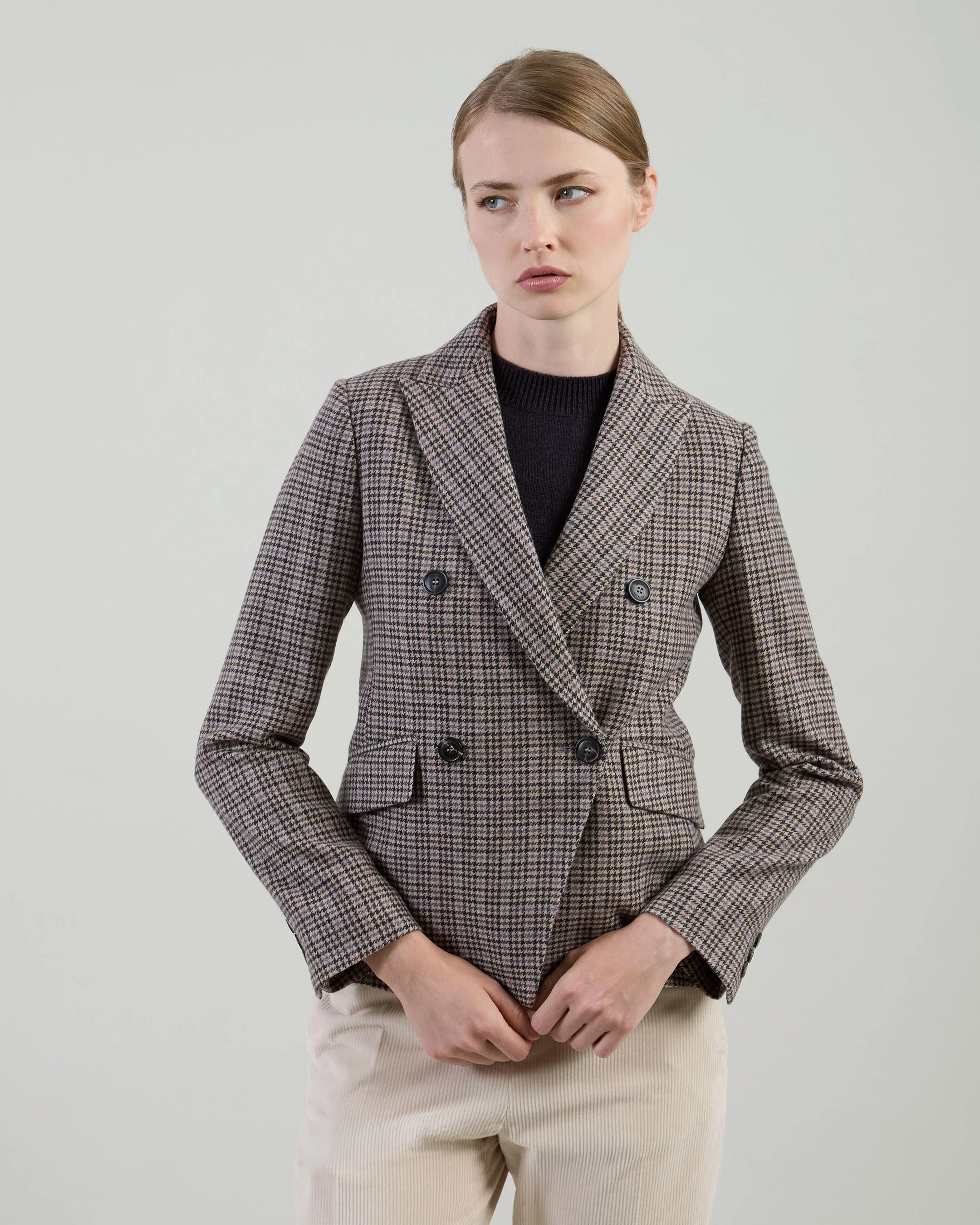 GIACCHE CORTE LANA CASHMERE PIED DE POULE