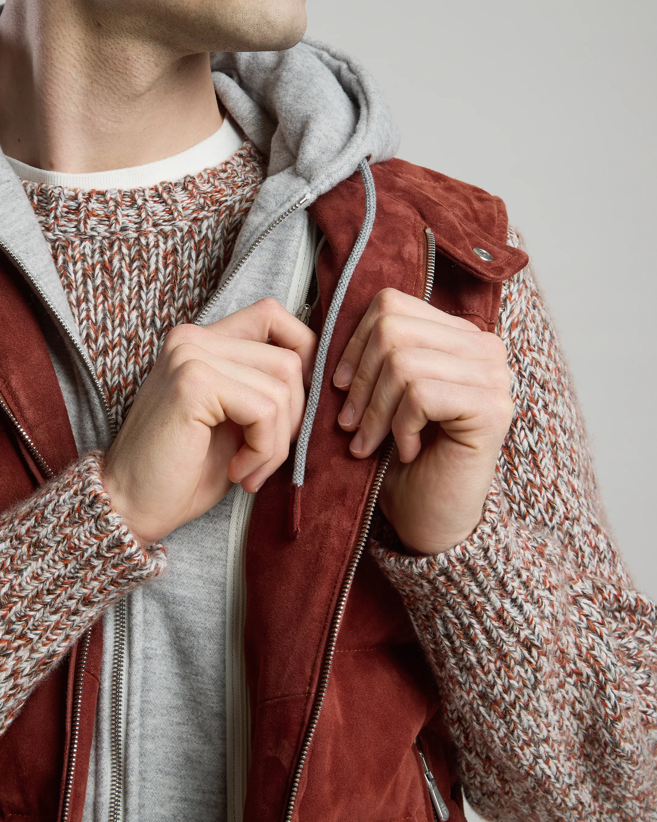GILET BIMATERICO SUEDE E LANA COTONE - Image 4