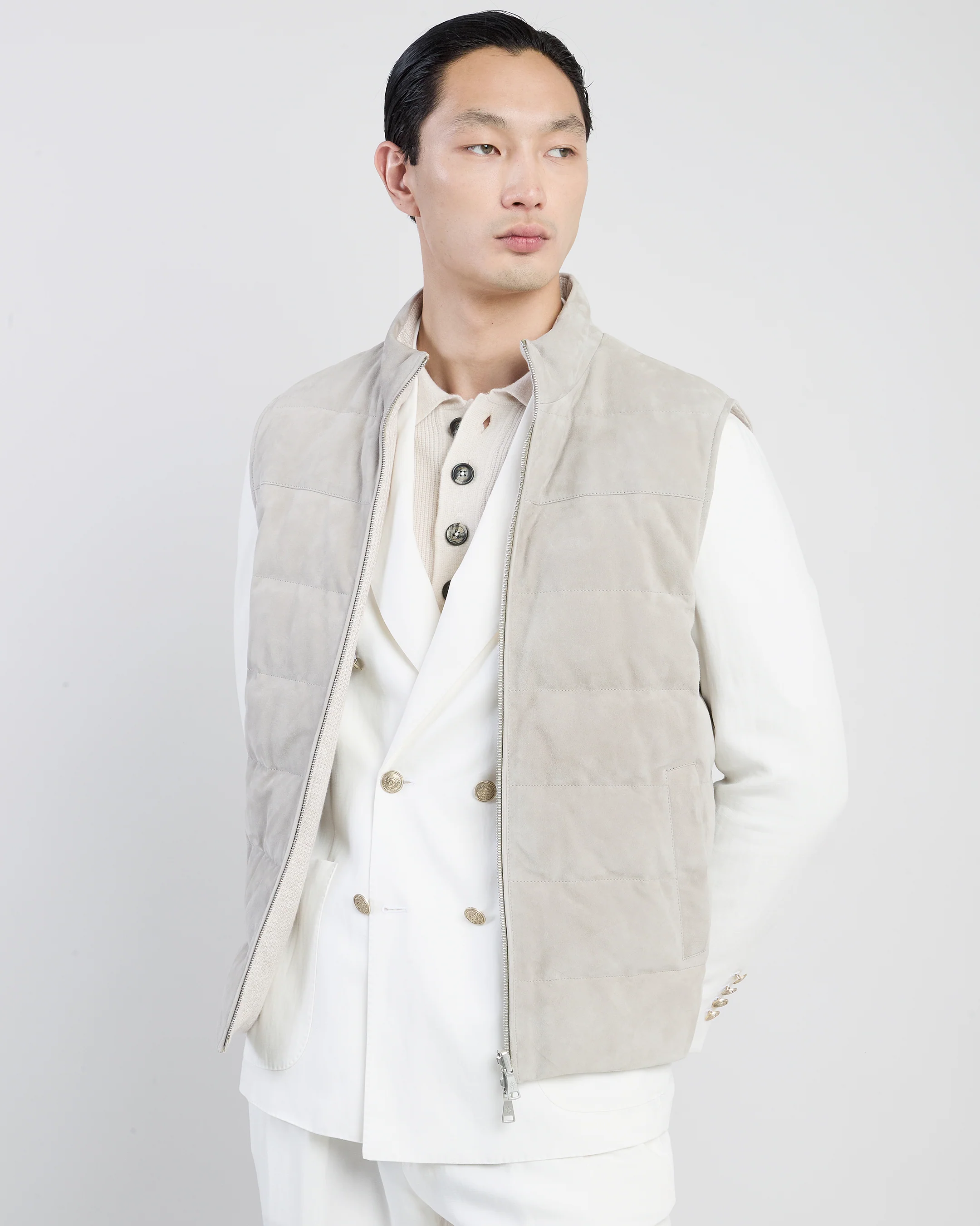 Gilet Reversibile in Suede e Jersey Costa Inglese - Image 4