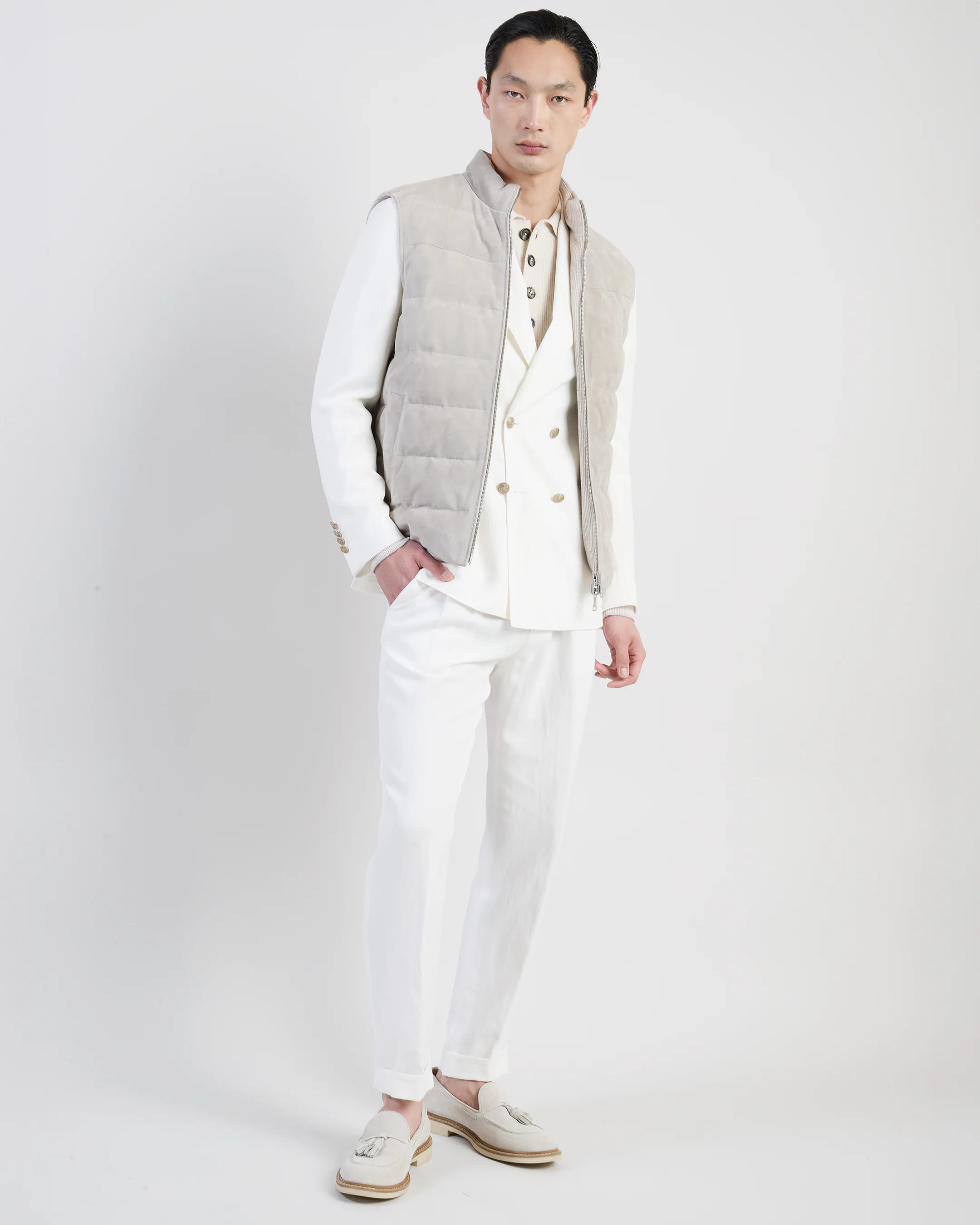 Gilet Reversibile in Suede e Jersey Costa Inglese - Image 5