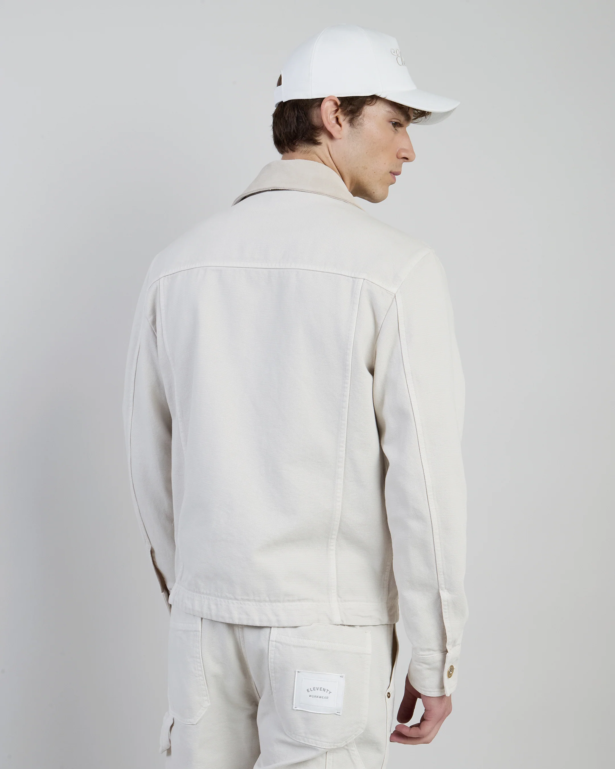 Giubbino Bimaterico in Cotone e Crosta Stile Workwear - Image 2
