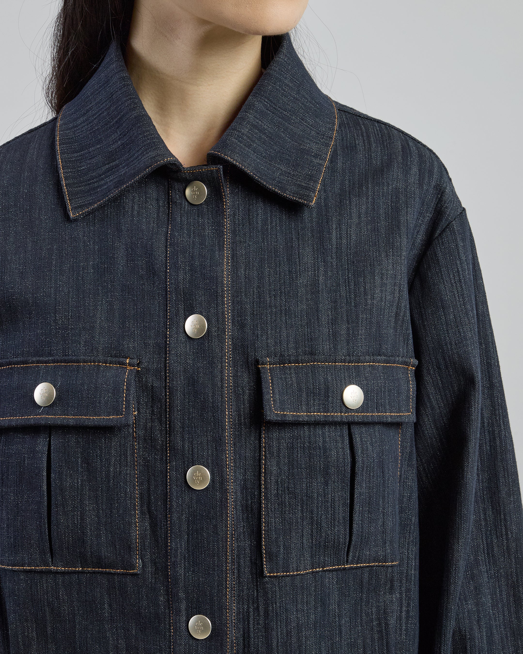 Giubbino in Cotone Effetto Denim con Lurex da Donna - Image 3