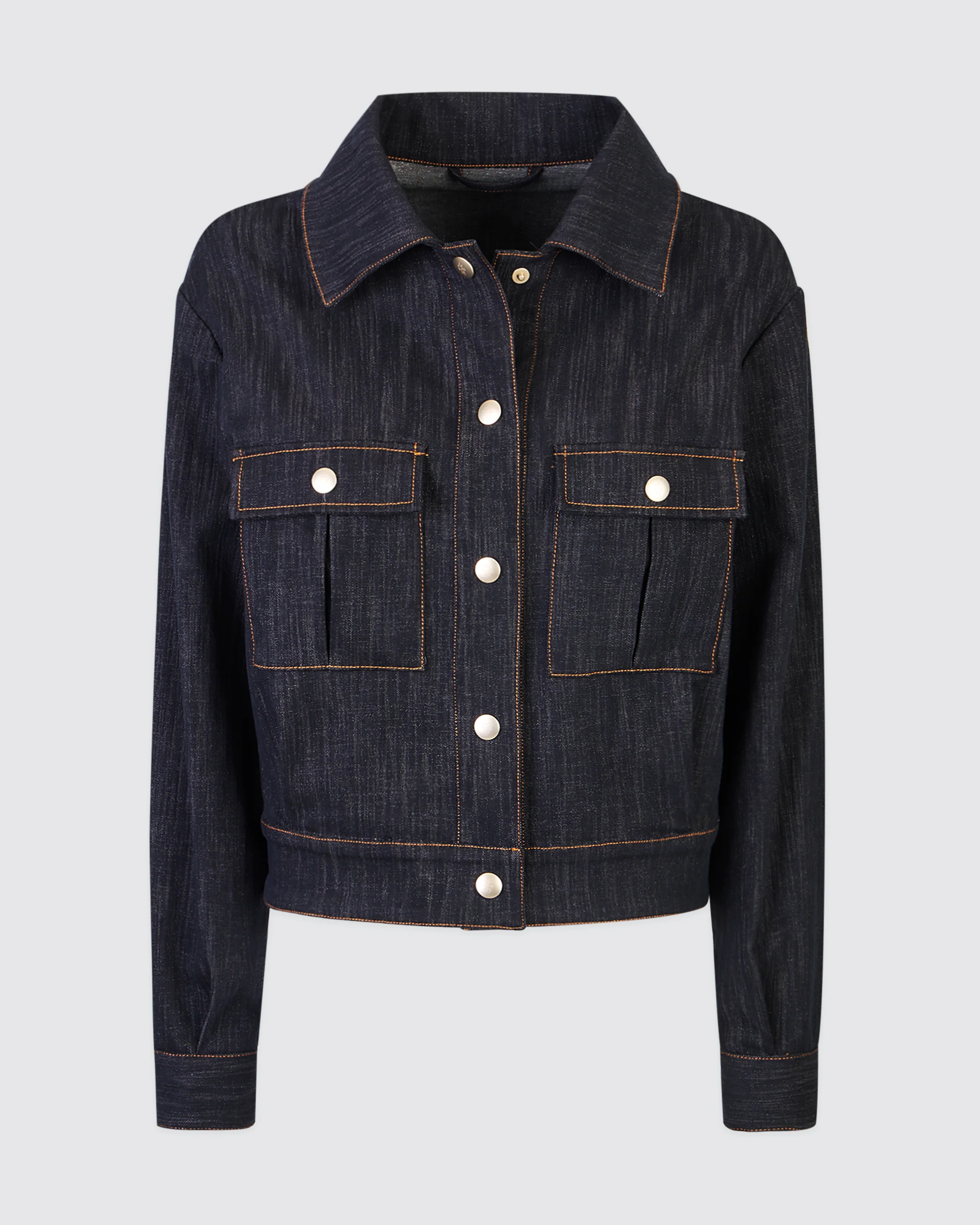 Giubbino in Cotone Effetto Denim con Lurex da Donna - Image 4