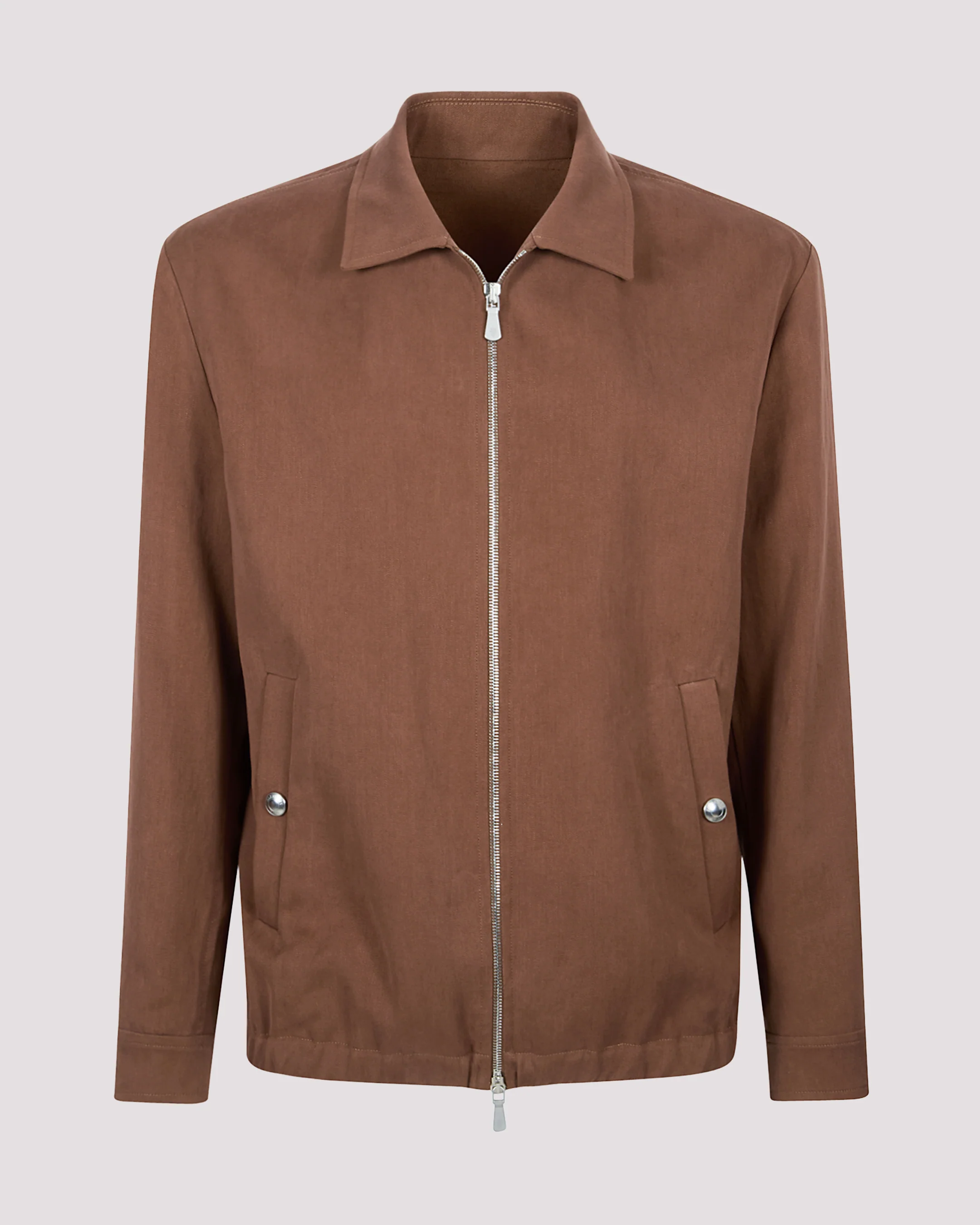 Giubbino Bomber in Fresco Lino con Zip e Collo Camicia - Image 4