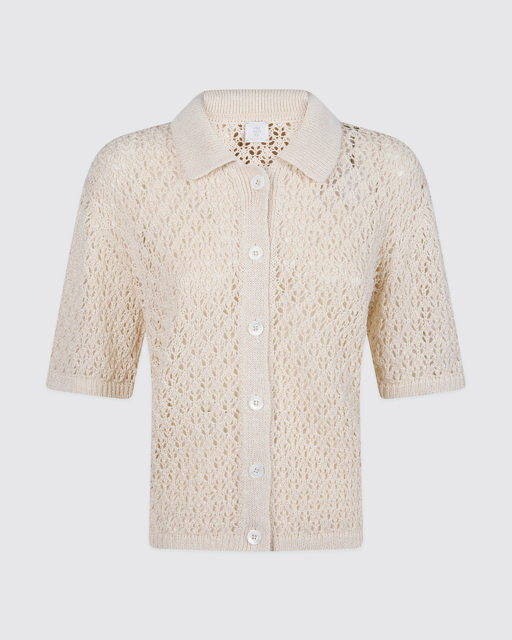 Maglia Camicia in Lino e Seta a Maniche Corte - Image 4