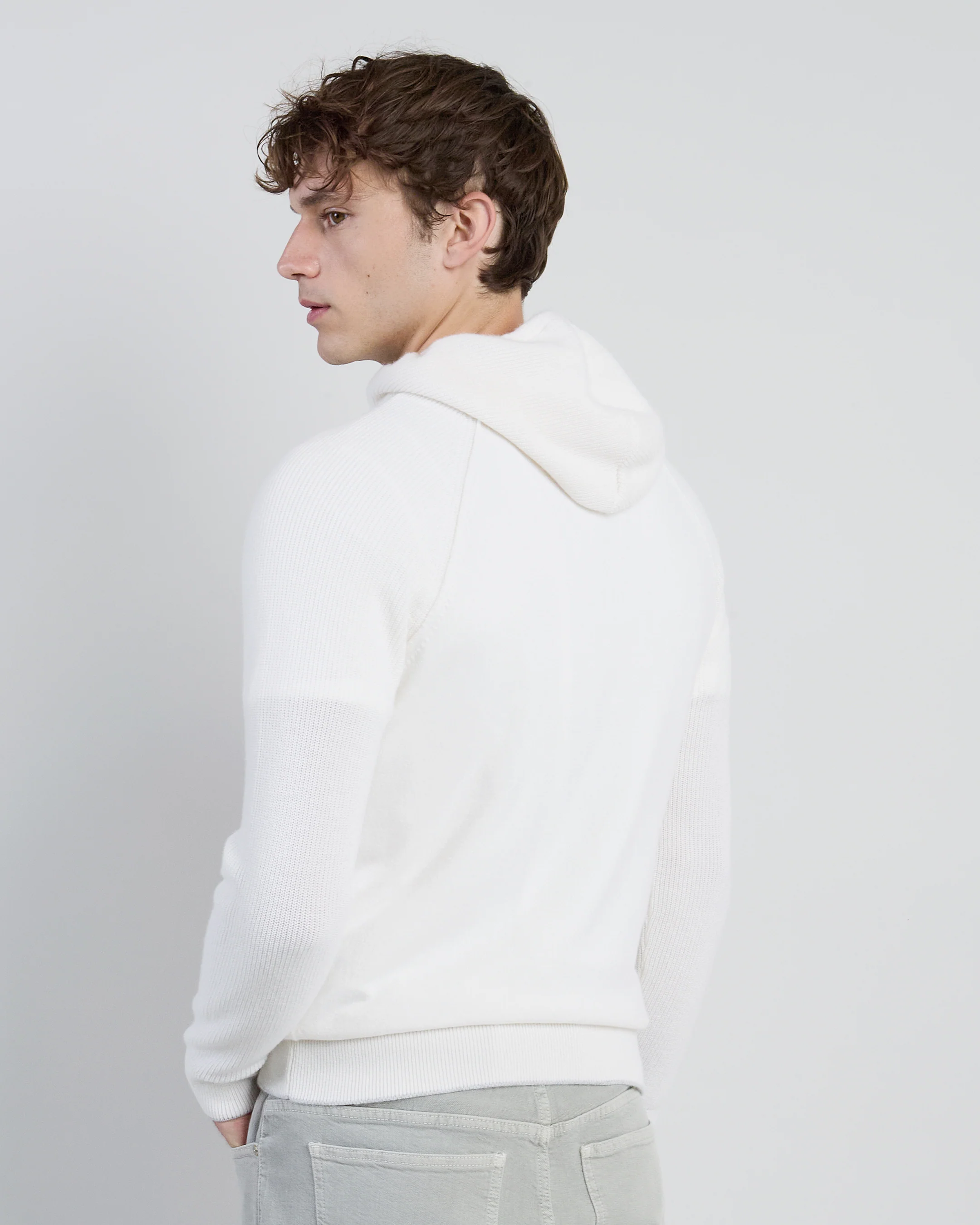 Maglia con Cappuccio in Cashmere e Costa Inglese - Image 2