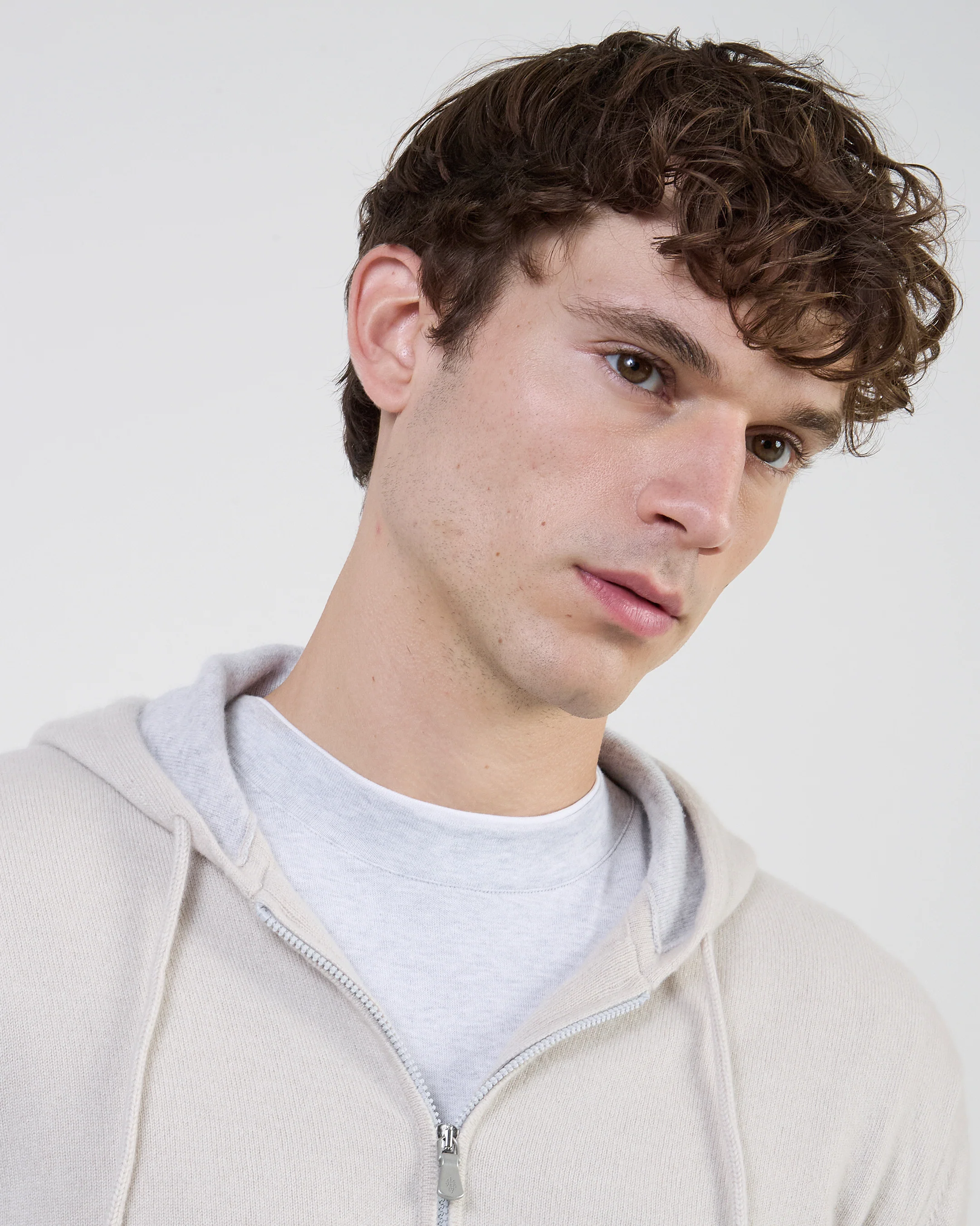 Maglia Full Zip in Cashmere con Cappuccio da Uomo - Image 3