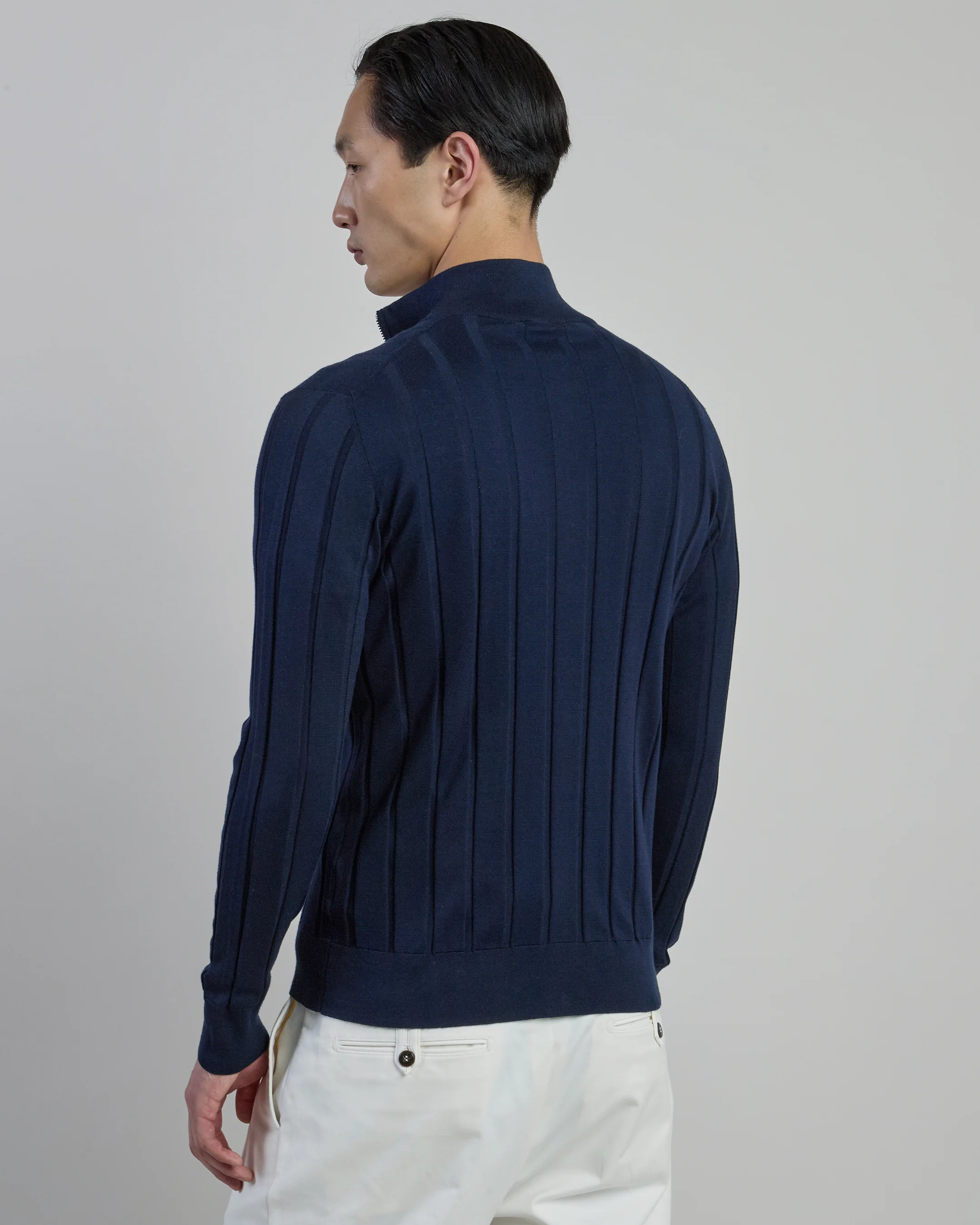Maglia Full Zip in Pregiato Cotone Seta e Cashmere - Image 2