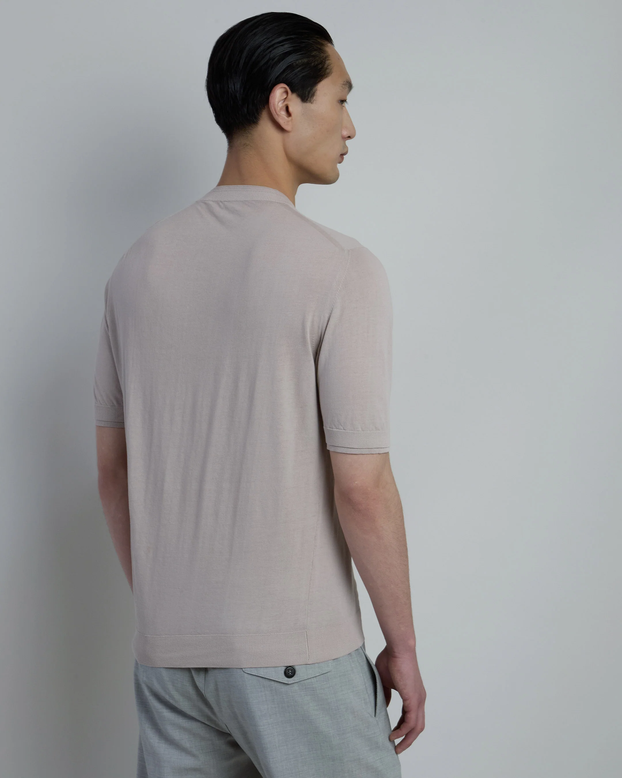Maglia Girocollo Uomo in Cotone Crepe Mezza Manica - Image 2