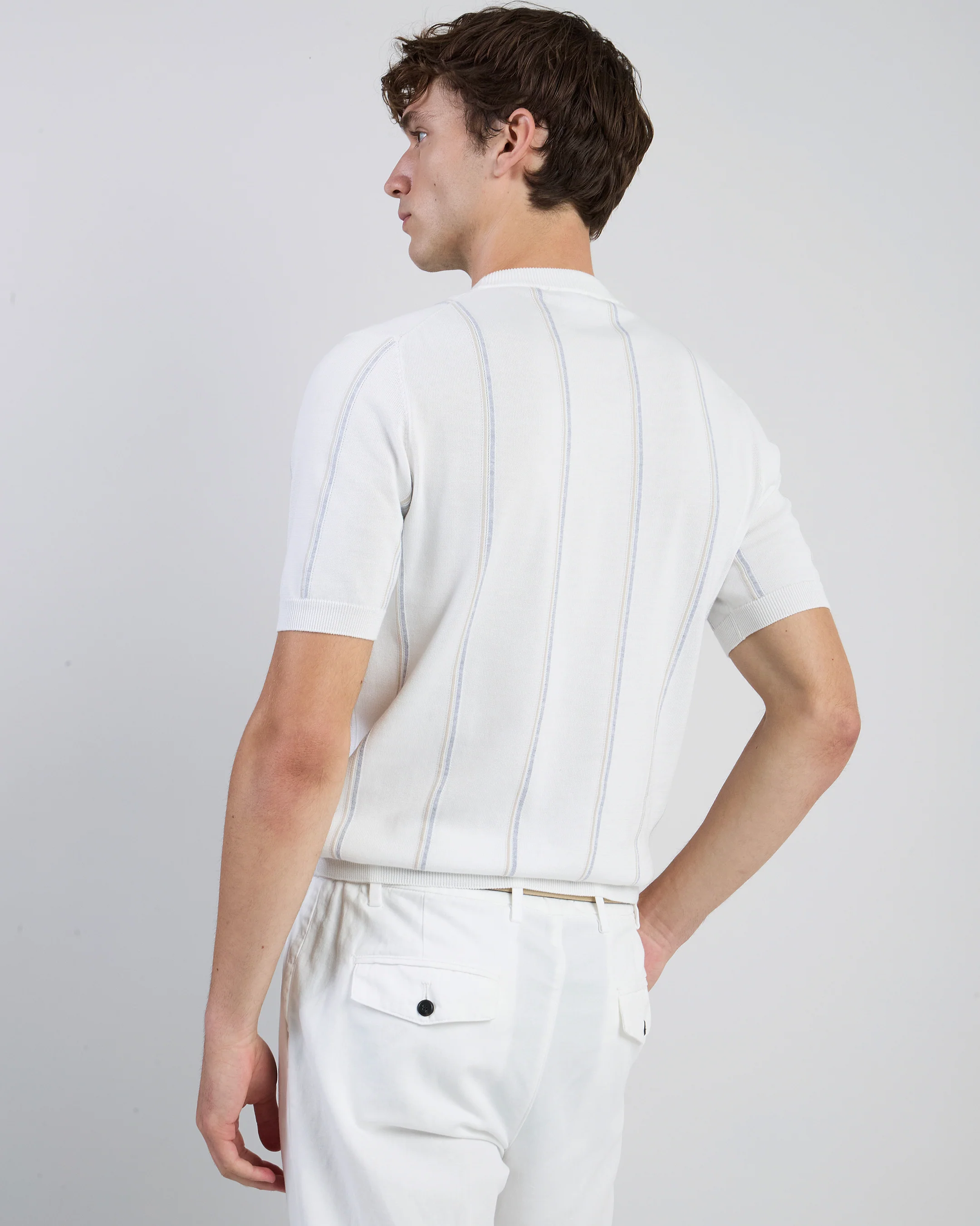 Maglia Girocollo in Cotone Sea Island a Mezza Manica - Image 2