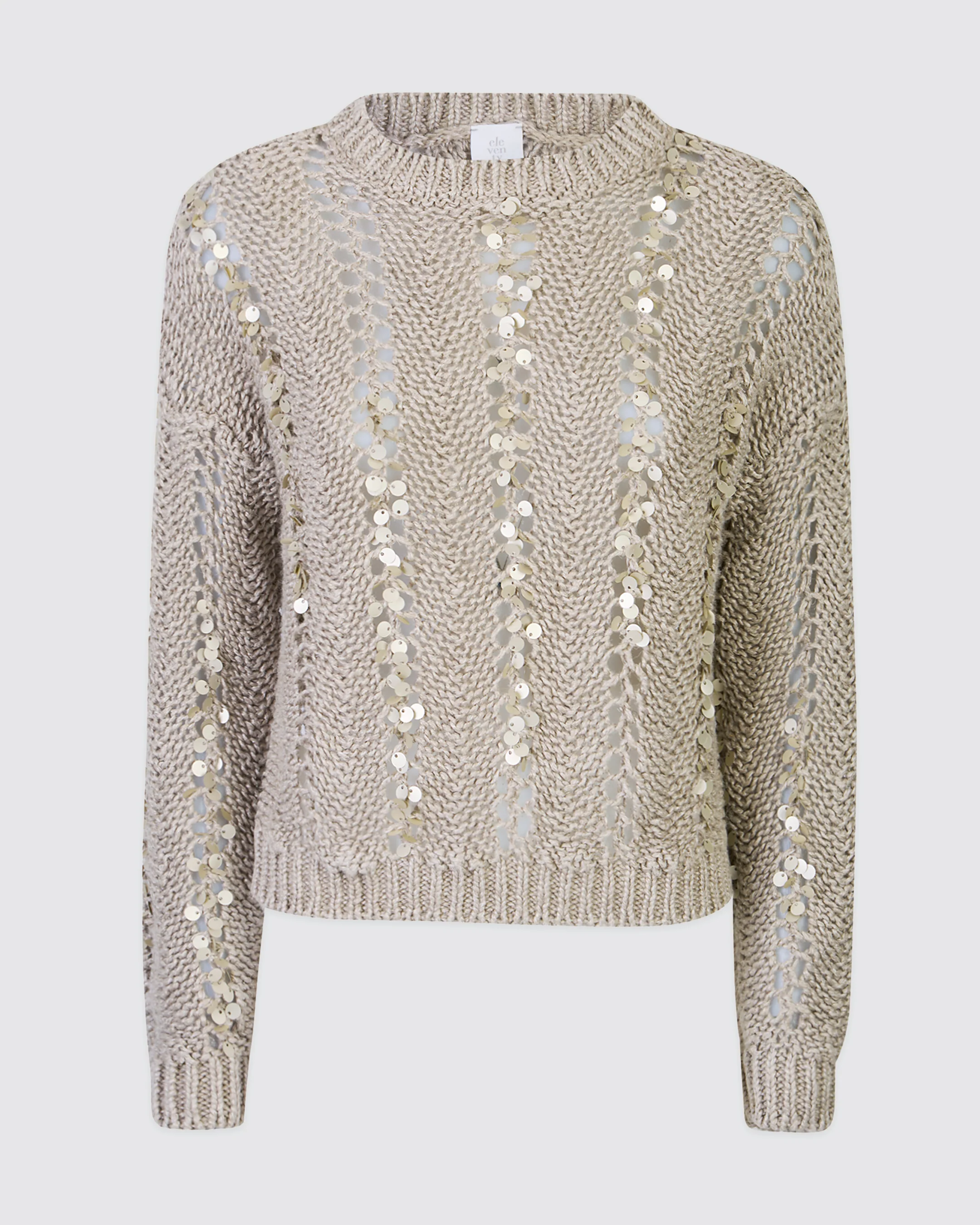 Maglia Girocollo in Lino con Paillettes da Donna - Image 4