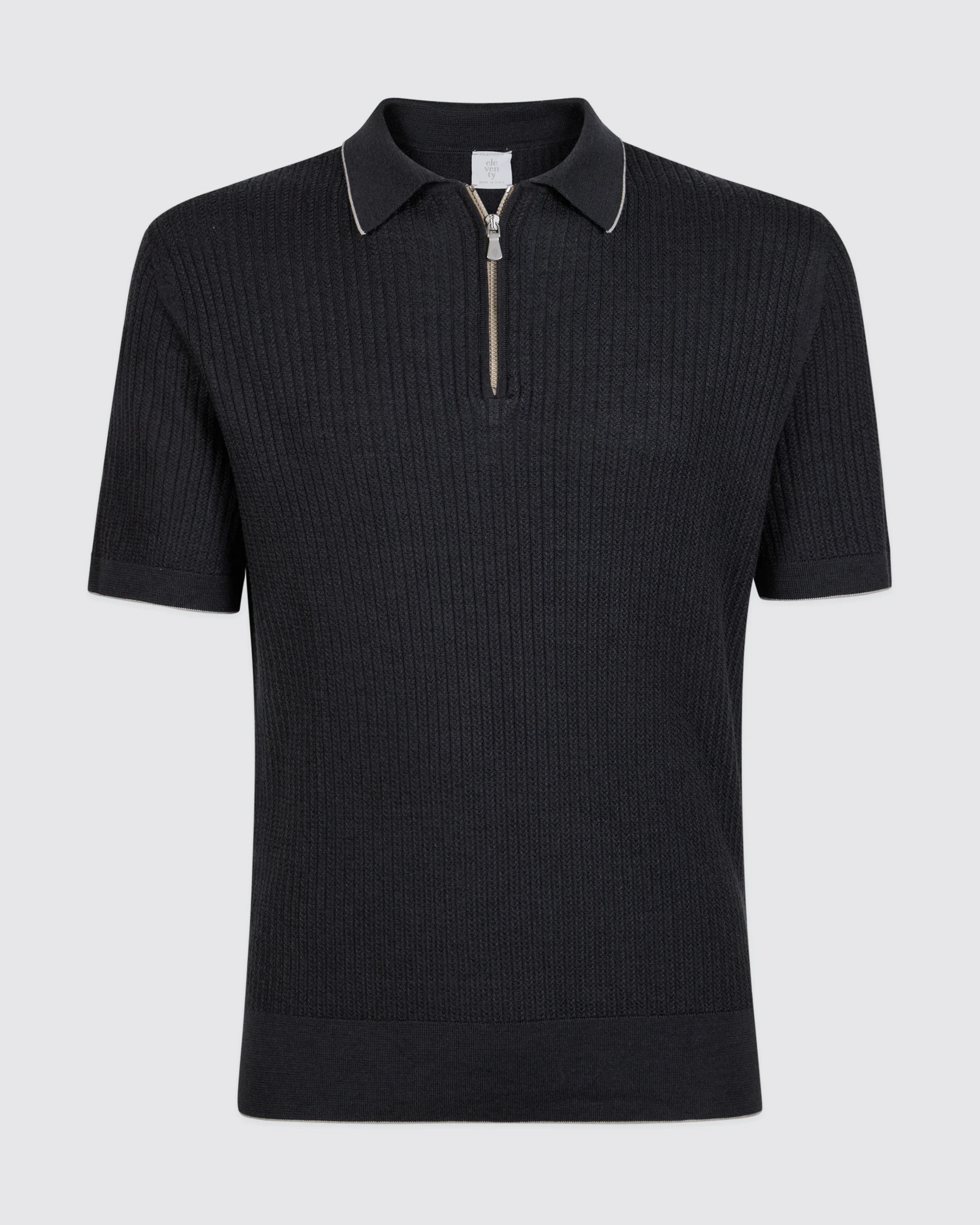 Maglia Mezza Zip in Lana Merinos e Seta da Uomo - Image 4