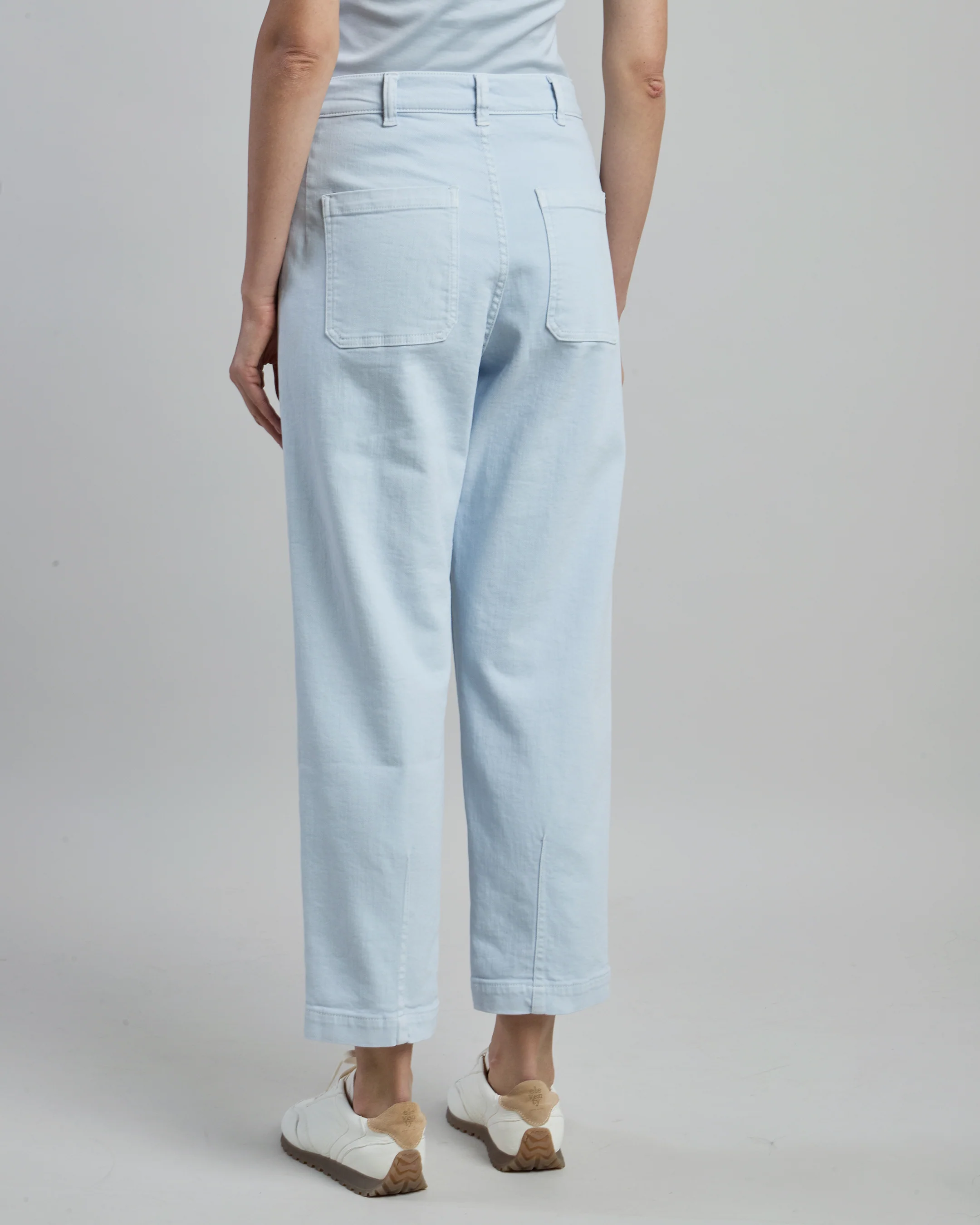 Pantalone Donna in Cotone Stretch con Pinces - Image 2