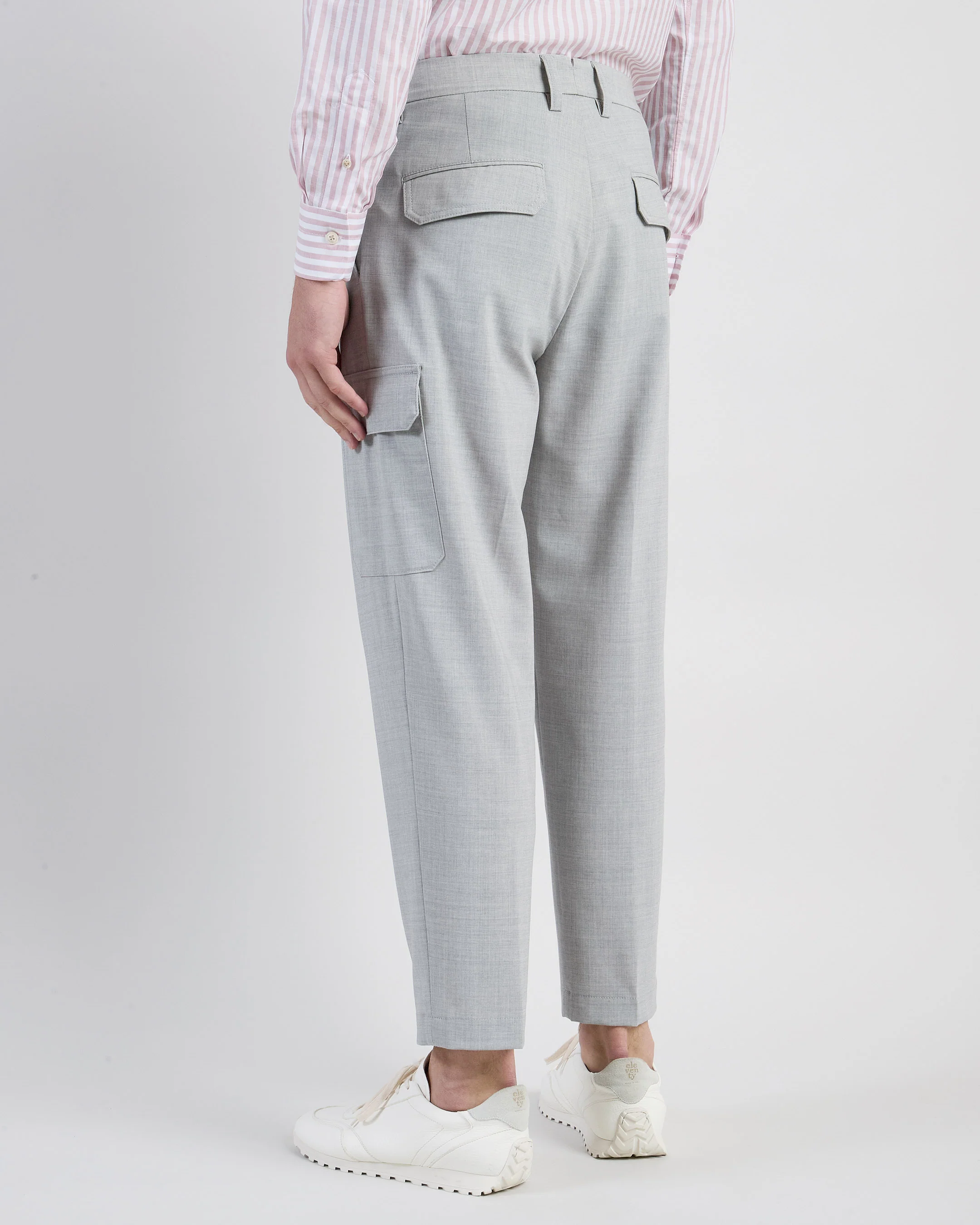Pantalone Cargo Uomo in Lana Vergine Relaxed Fit - Image 2
