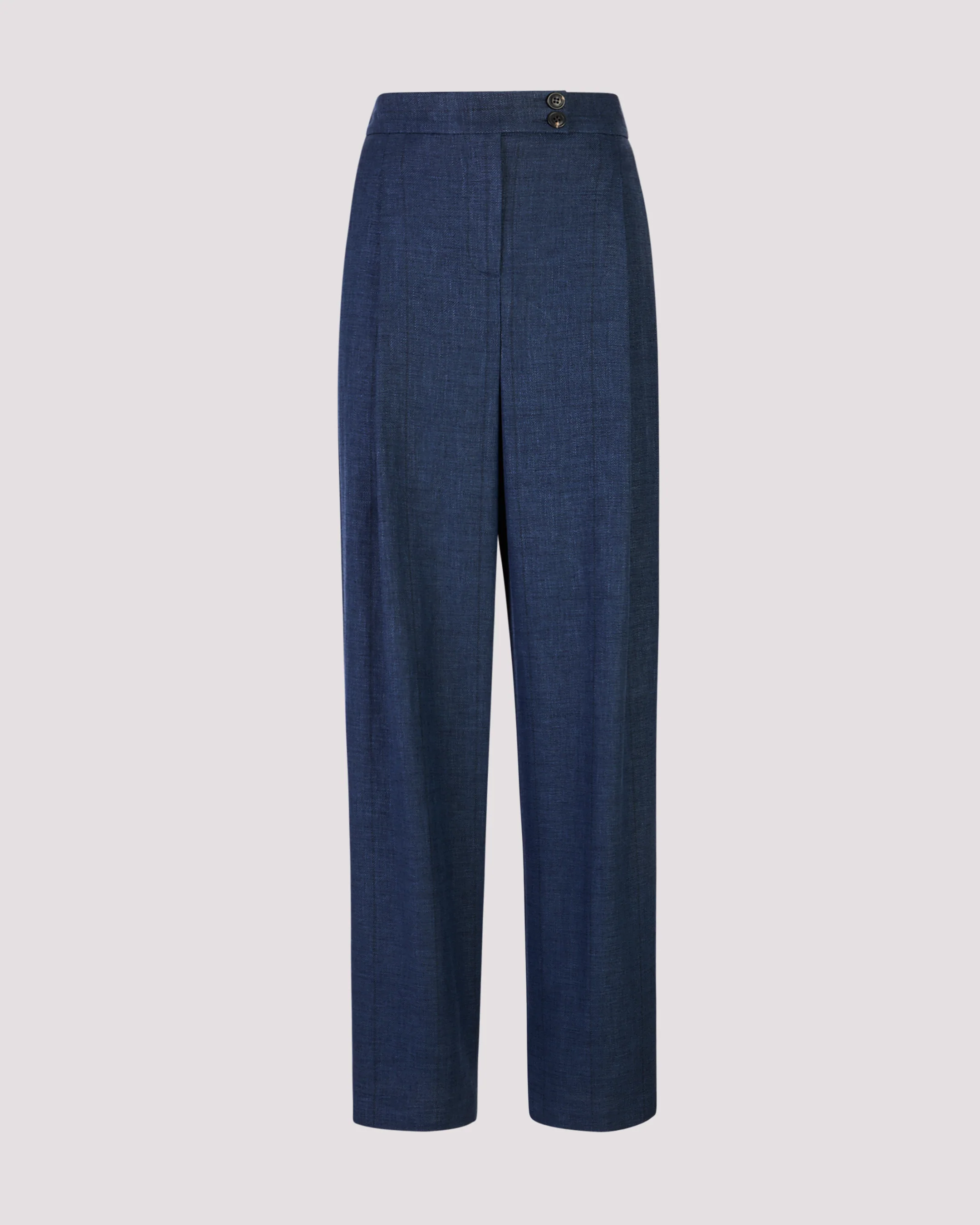 Pantaloni a Palazzo in Lino Lana e Seta Gessati - Image 5