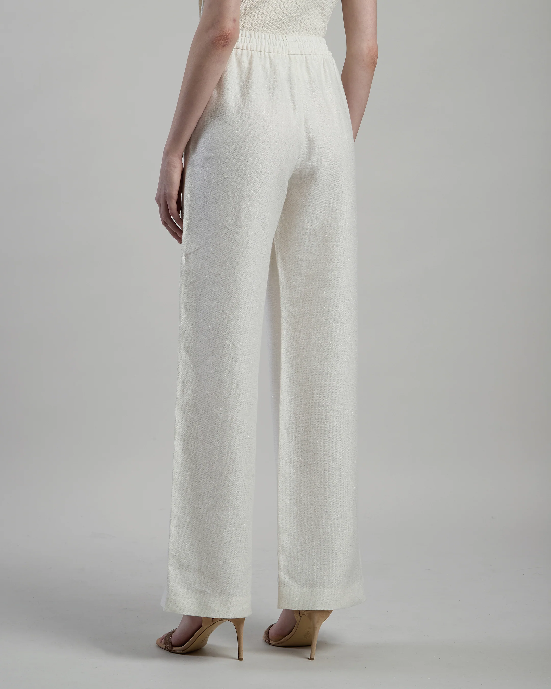 Pantaloni in Lino e Viscosa con Lurex da Donna - Image 2