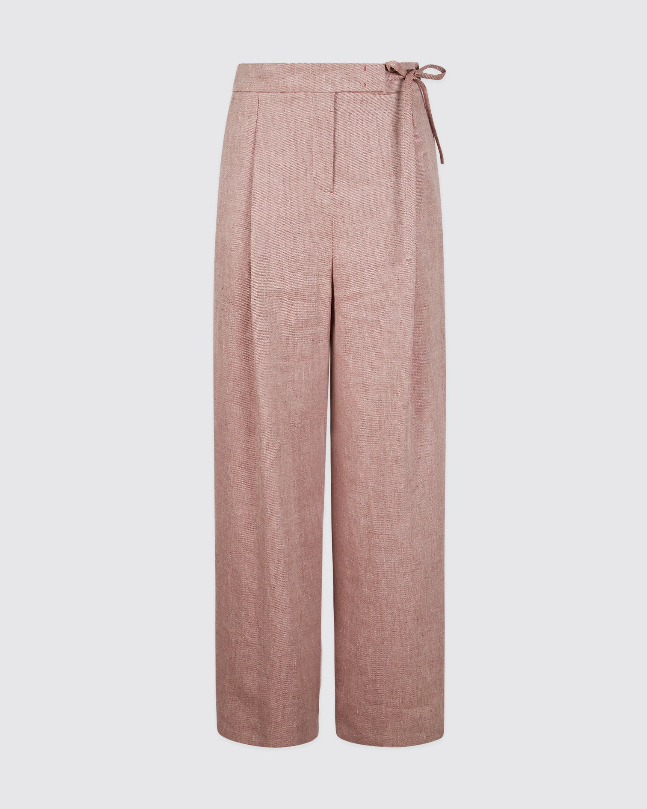 Pantaloni in Lino da Donna con Laccetto e Pinces - Image 4