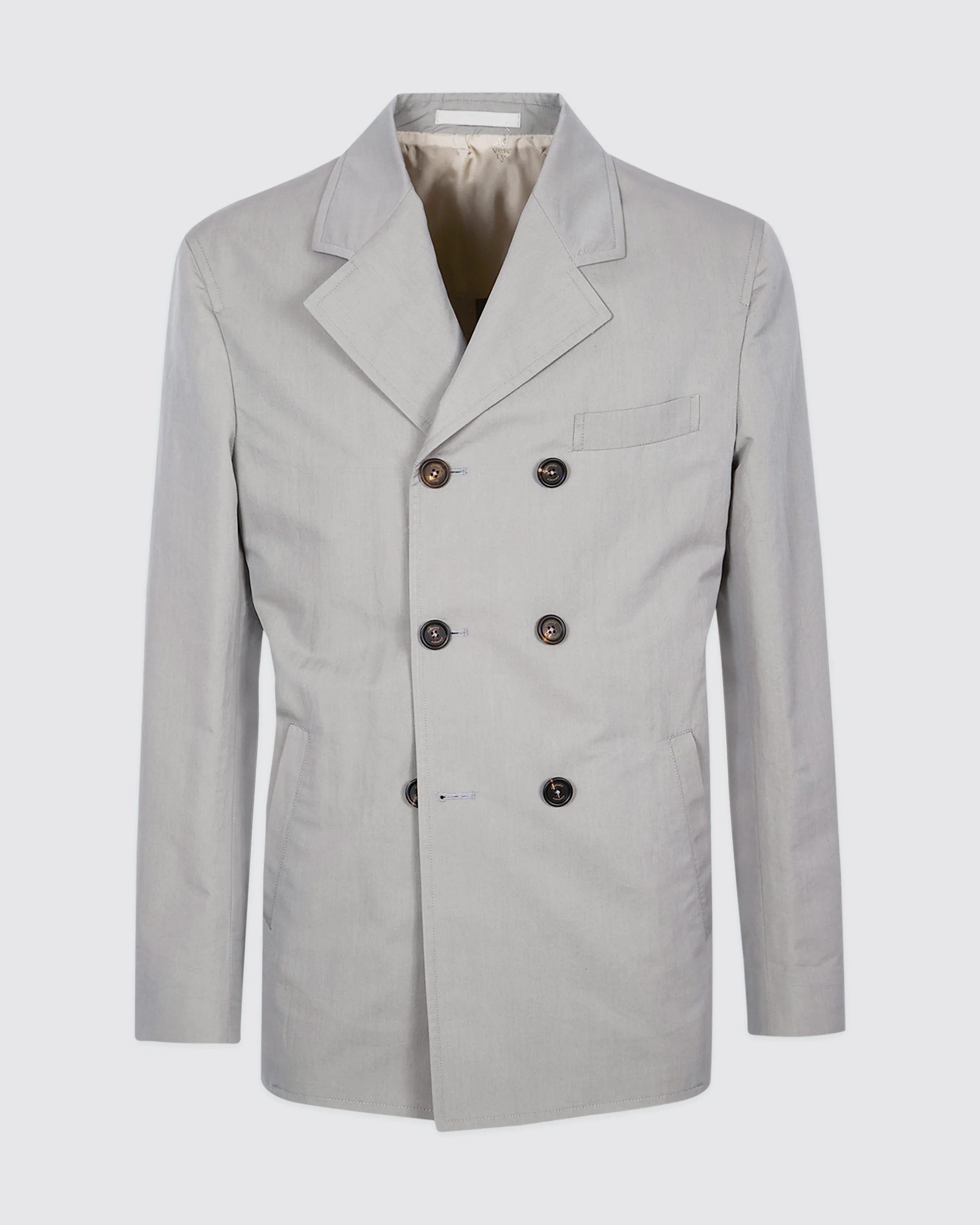 Peacoat Doppiopetto Uomo in Cotone e Seta Regular Fit - Image 4