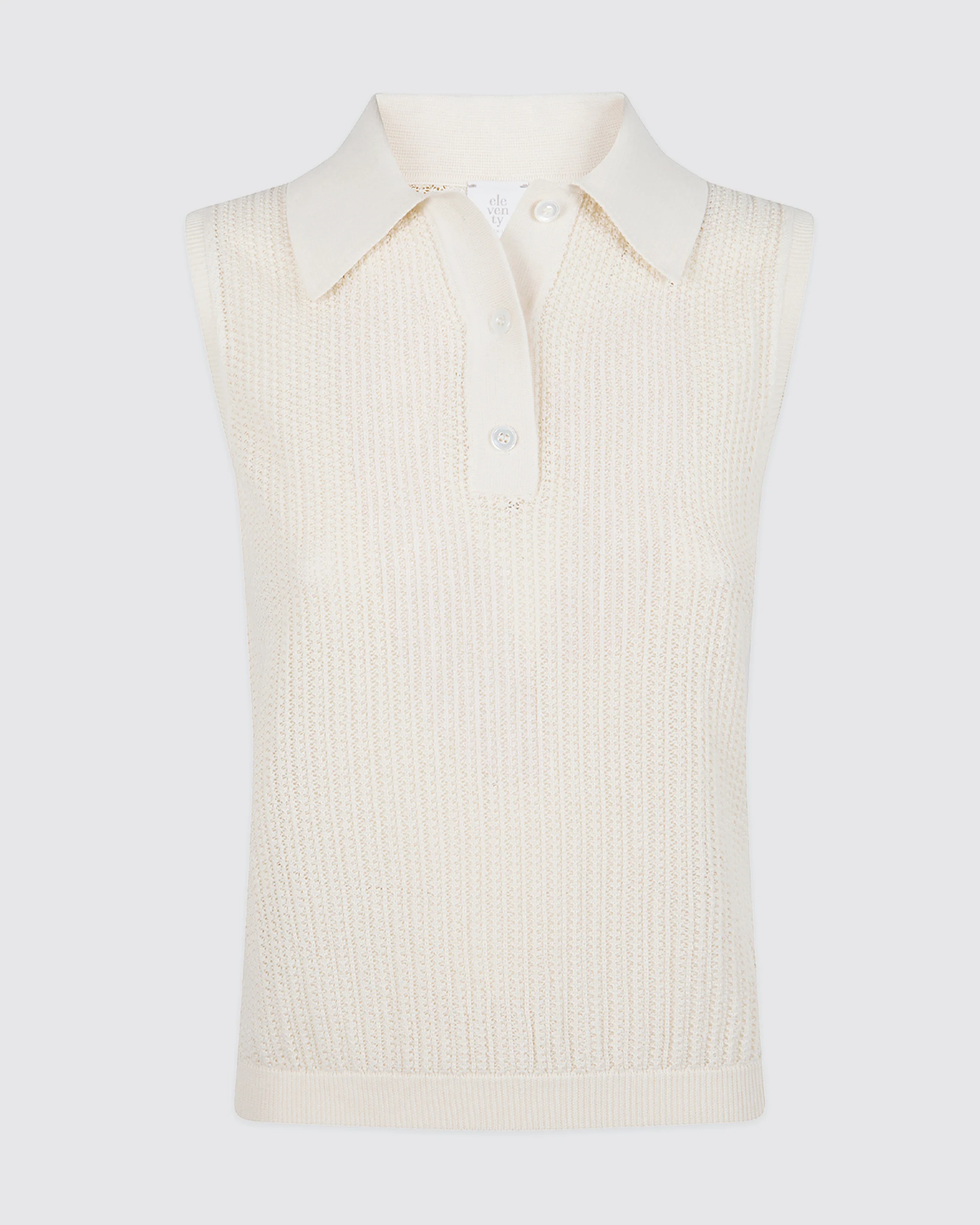Polo Smanicata in Maglia di Cotone Organico - Image 4