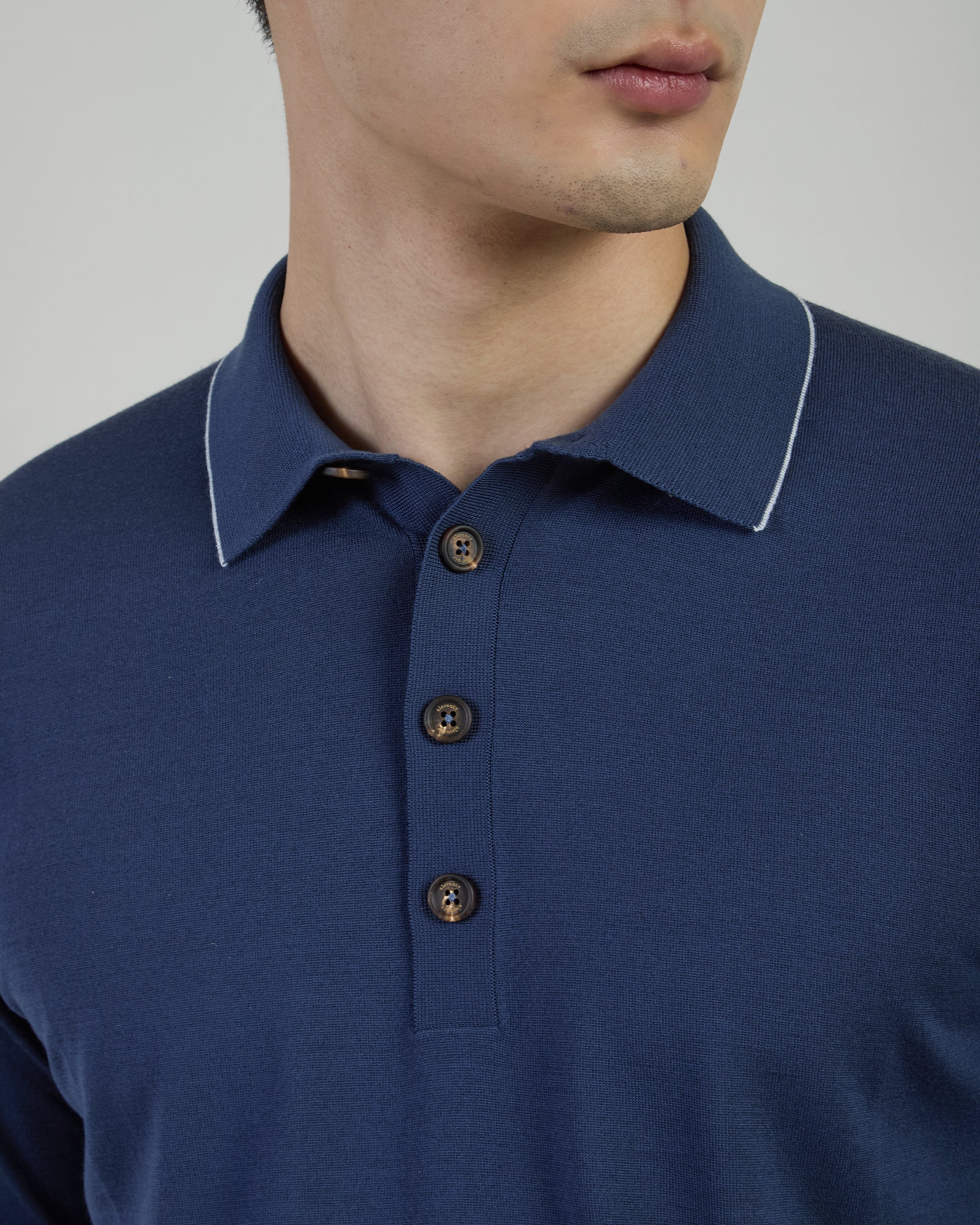 Polo in Maglia Lana Merino 14 Micron a Manica Lunga - Image 4