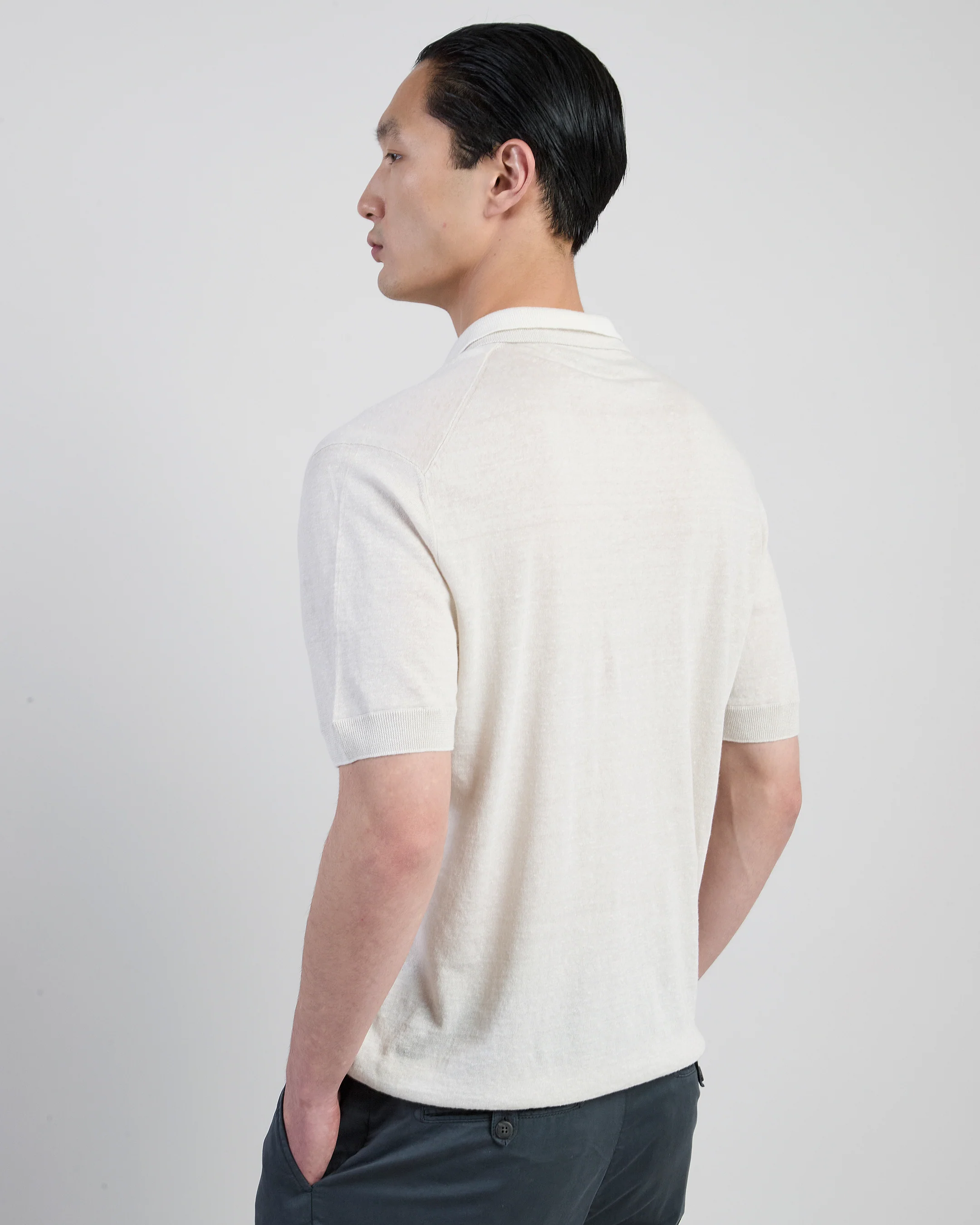 Polo in Maglia di Lino e Cashmere da Uomo - Image 2