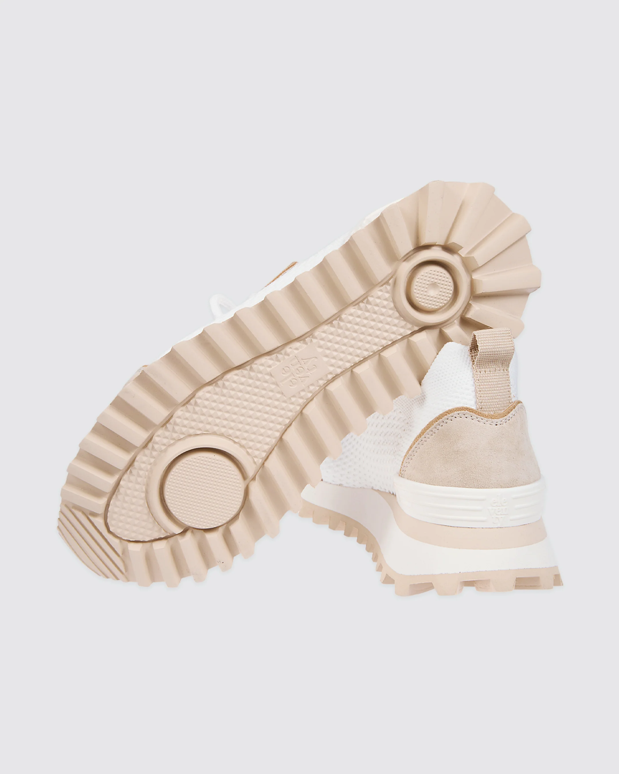 Sneakers running in maglia e pelle da donna - Image 3