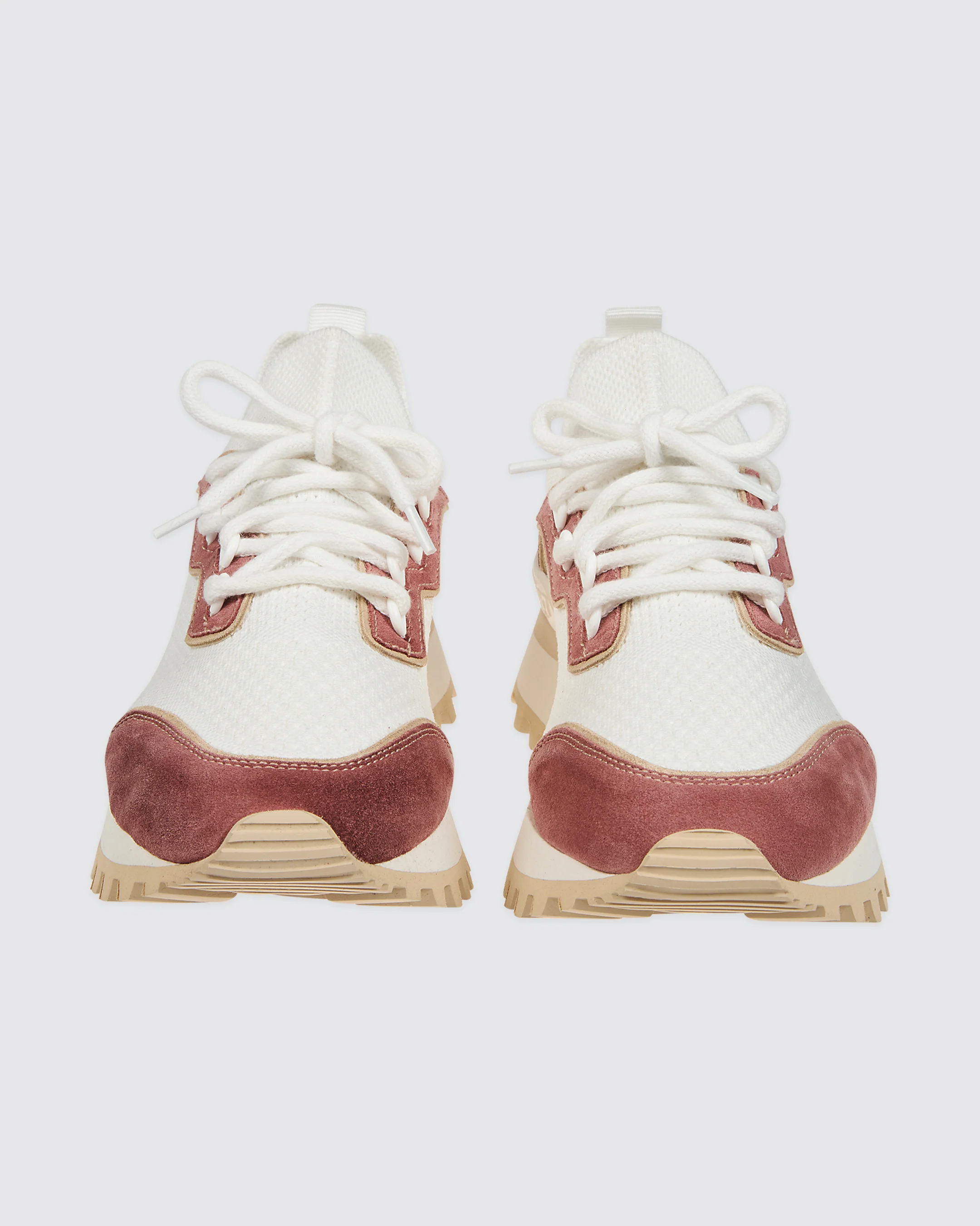 Sneakers running in maglia e pelle da donna - Image 4