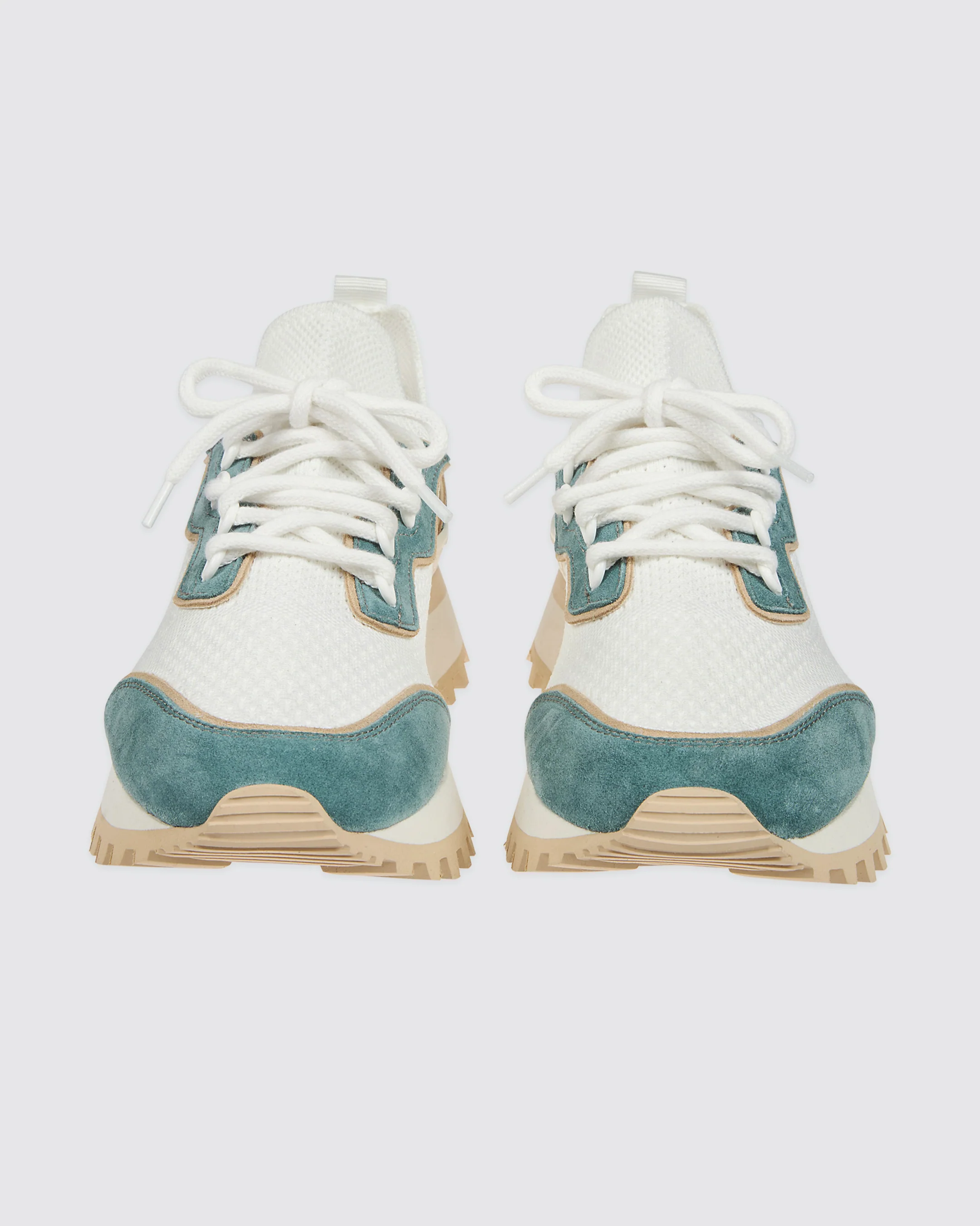 Sneakers running in maglia e pelle da donna - Image 7