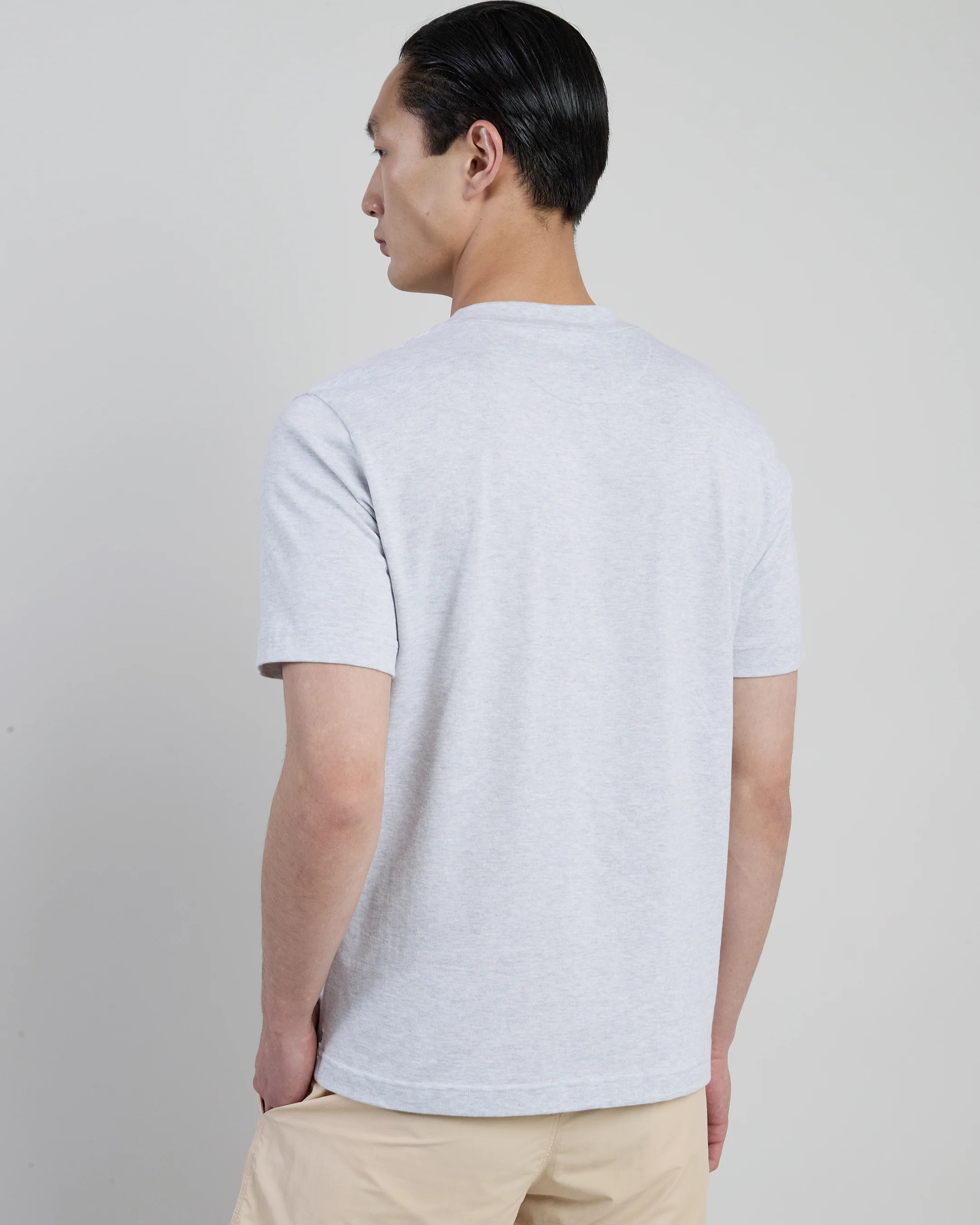 T-shirt Girocollo in Cotone Giza con Collo Alto - Image 6