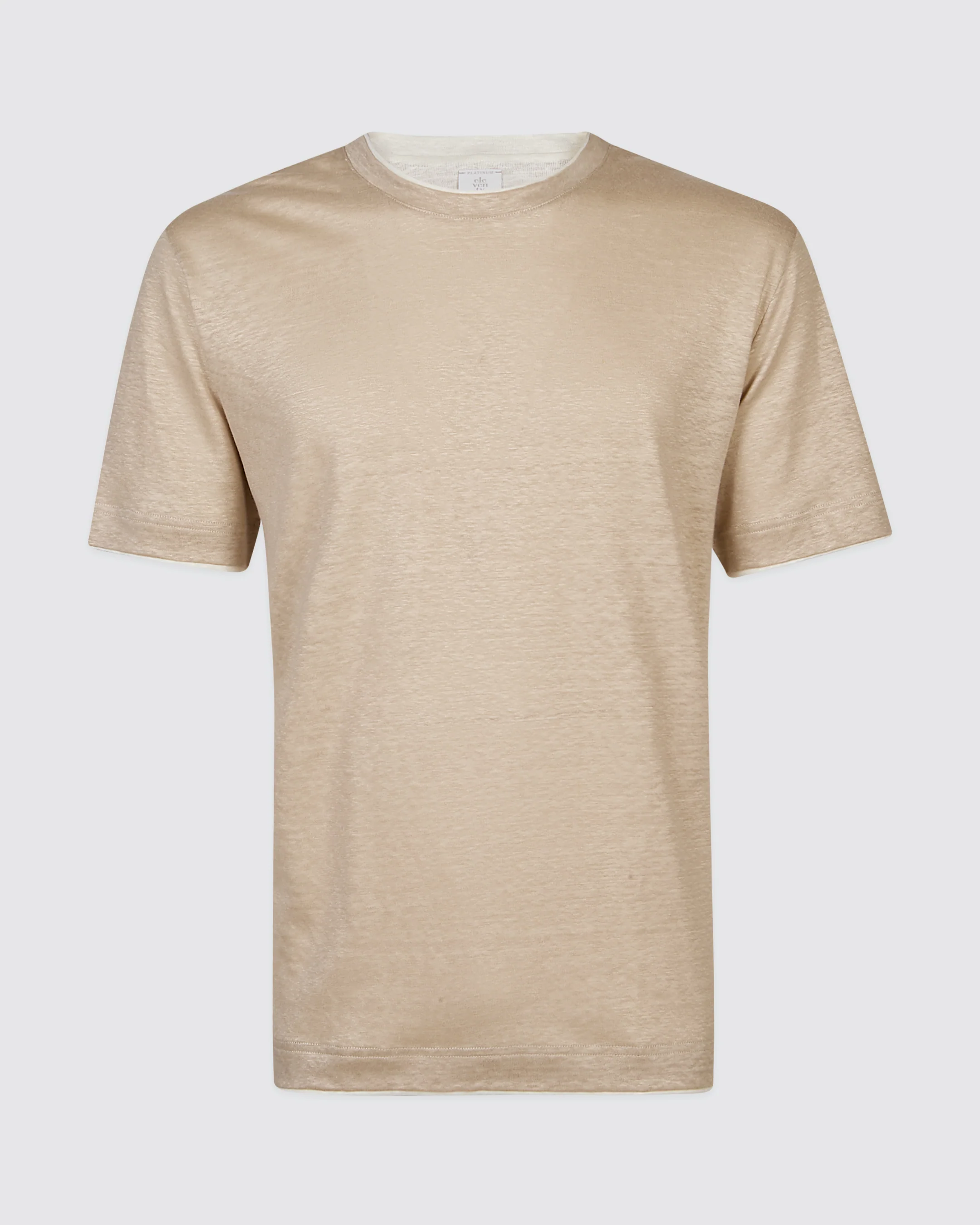 T-shirt Girocollo in Lino da Uomo con Collo Alto - Image 5