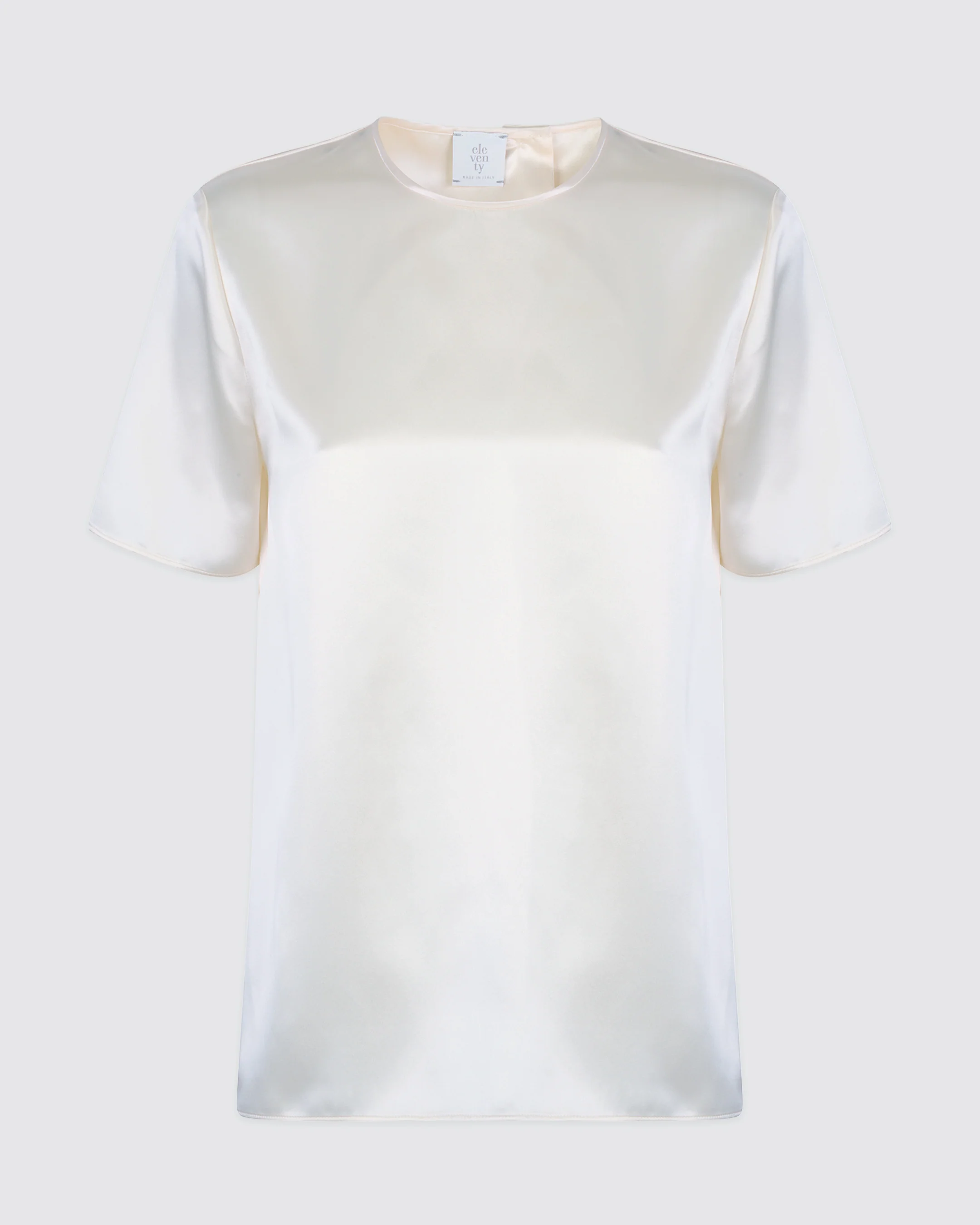 T-shirt Girocollo in Doppio Raso di Seta da Donna - Image 4