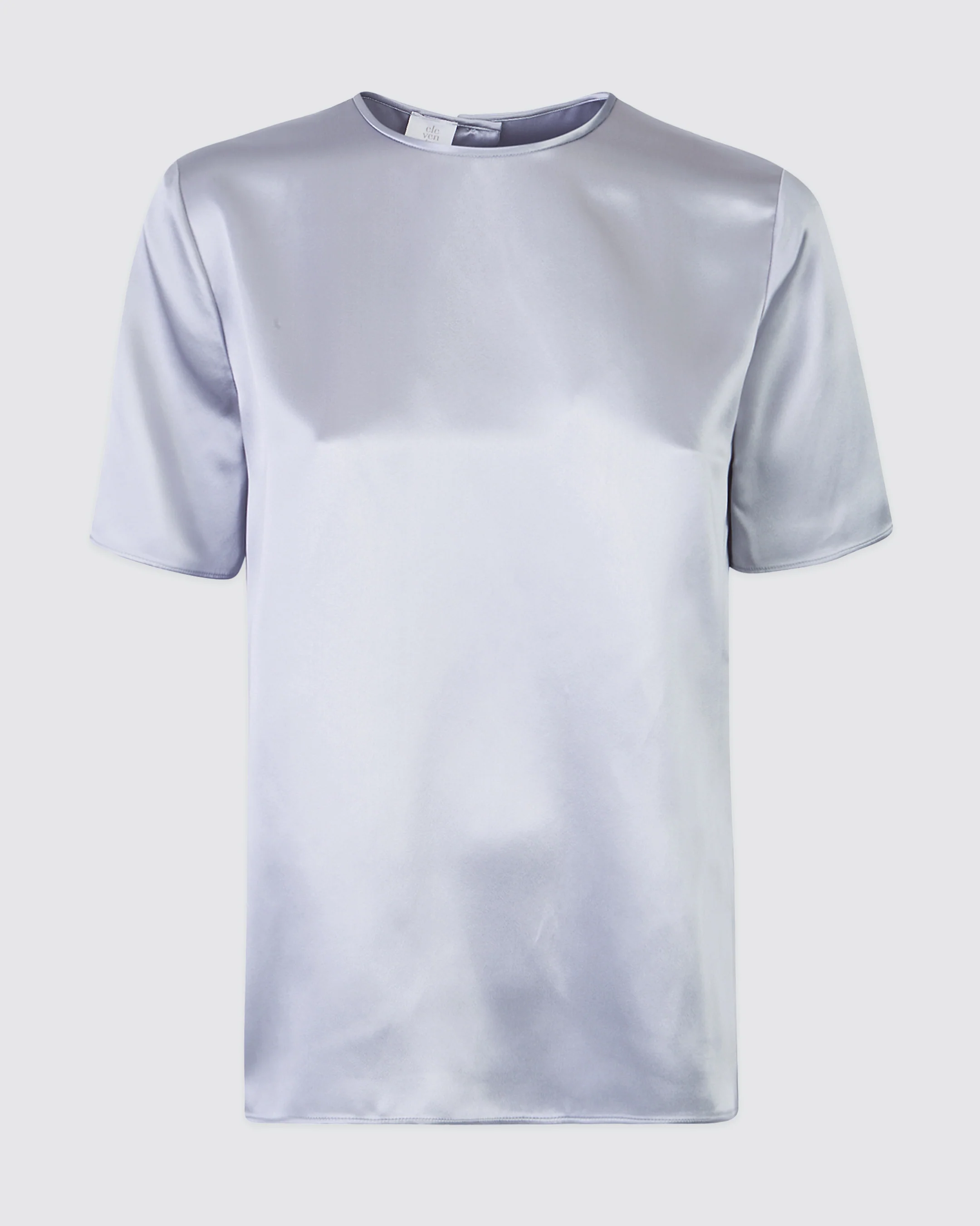 T-shirt Girocollo in Doppio Raso di Seta da Donna - Image 8